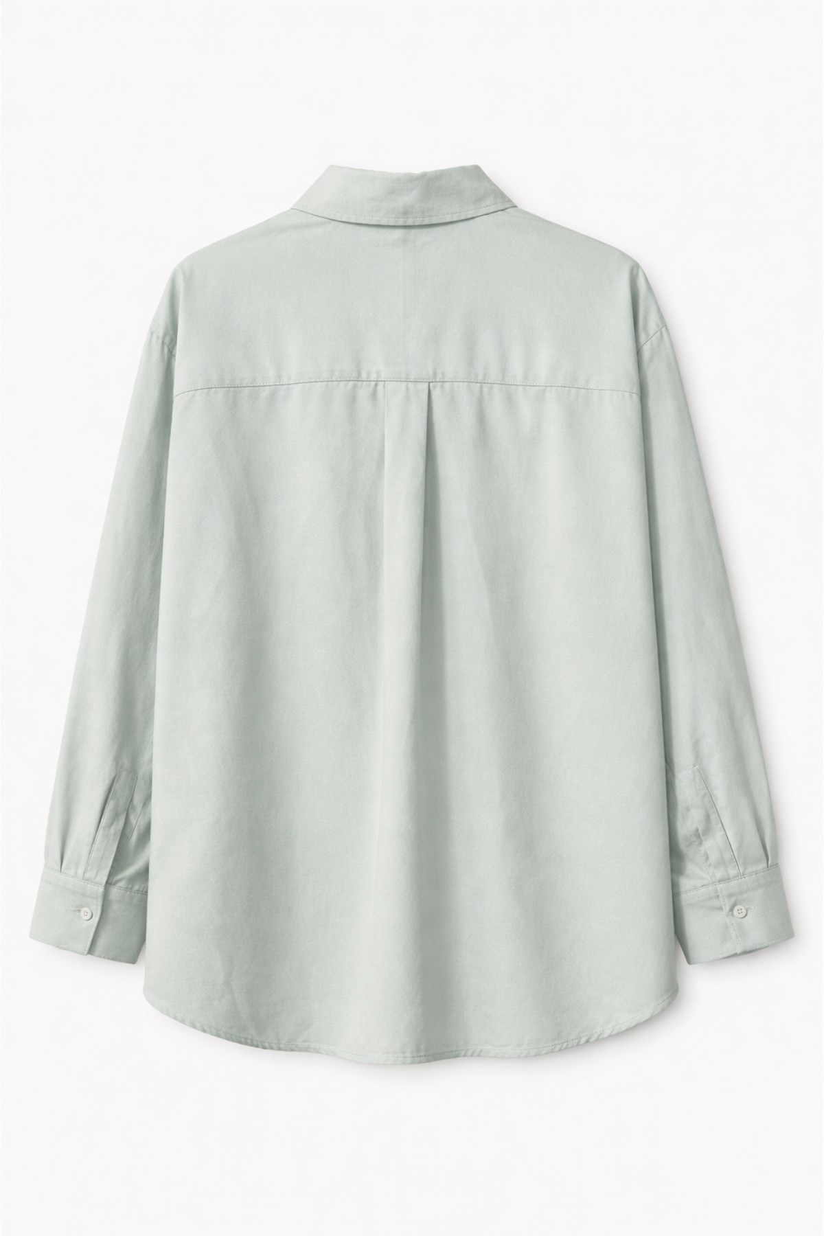 4622 Kadın Gizli Patlı Oversize Basic Gömlek Mint