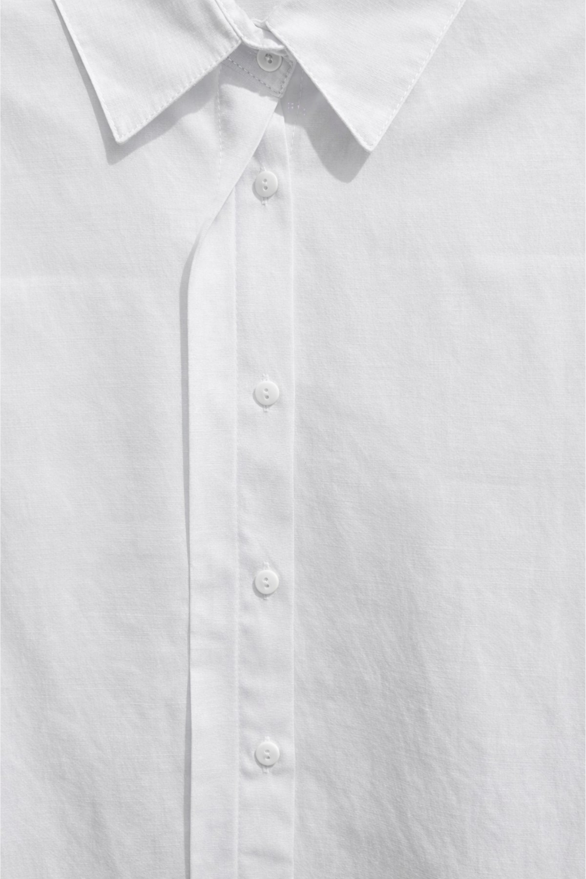 4622 Kadın Gizli Patlı Oversize Basic Gömlek Beyaz