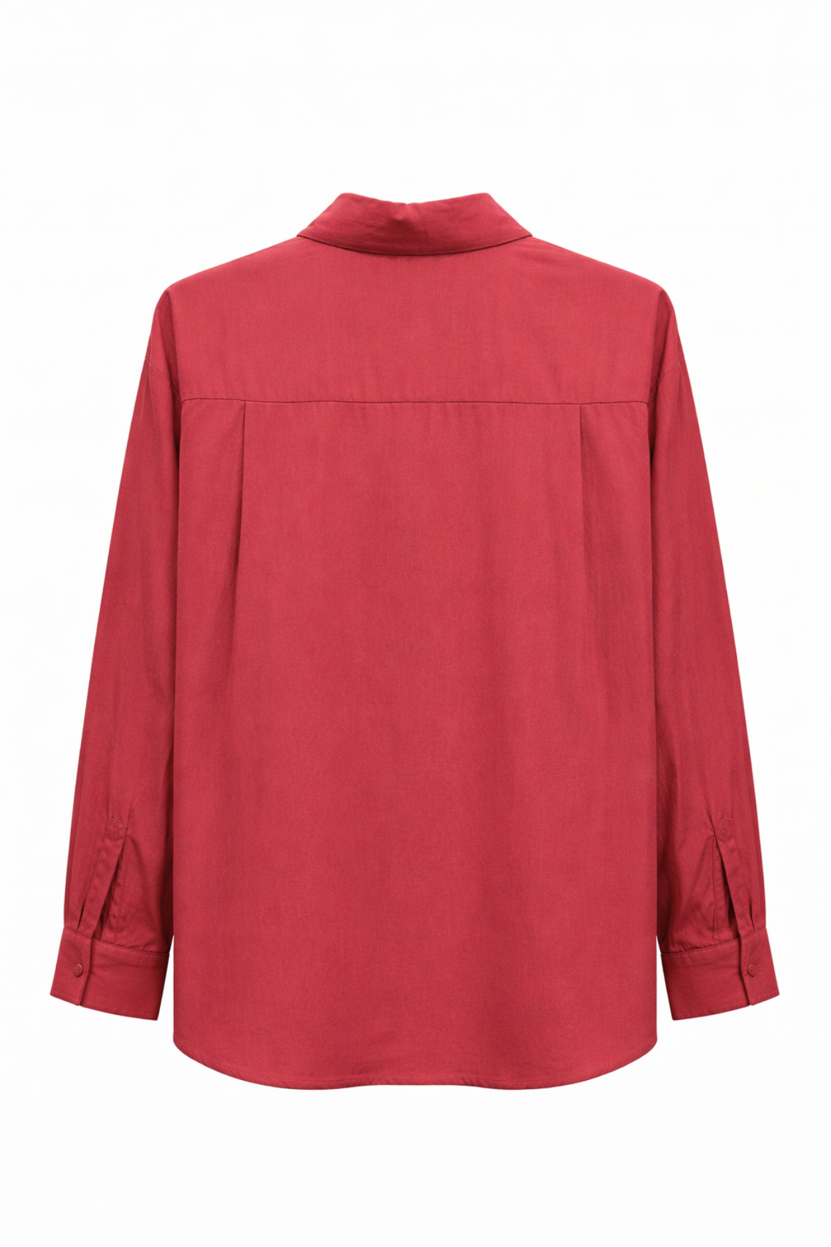 4622 Kadın Gizli Patlı Oversize Basic  Gömlek Bordo