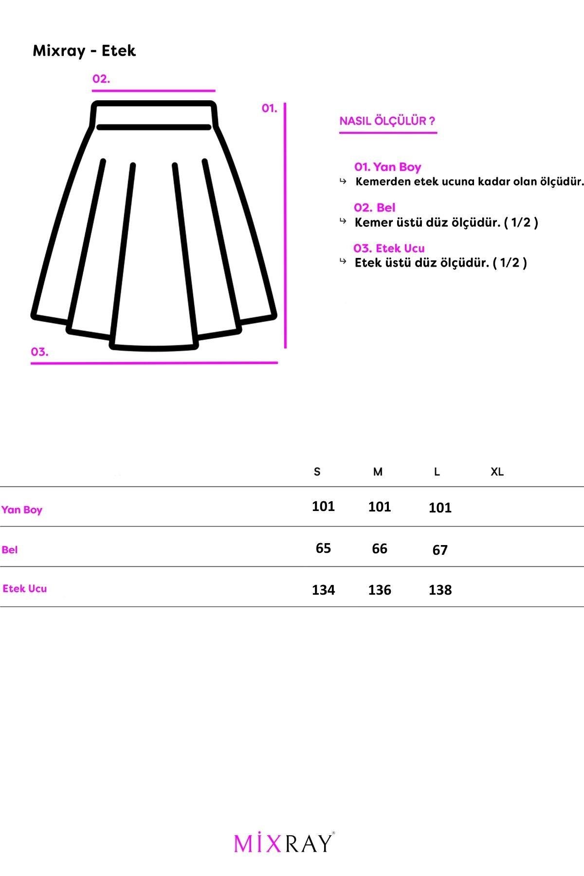 4662 Kadın Düğme Detaylı Büzgülü Modal Etek Lacivert