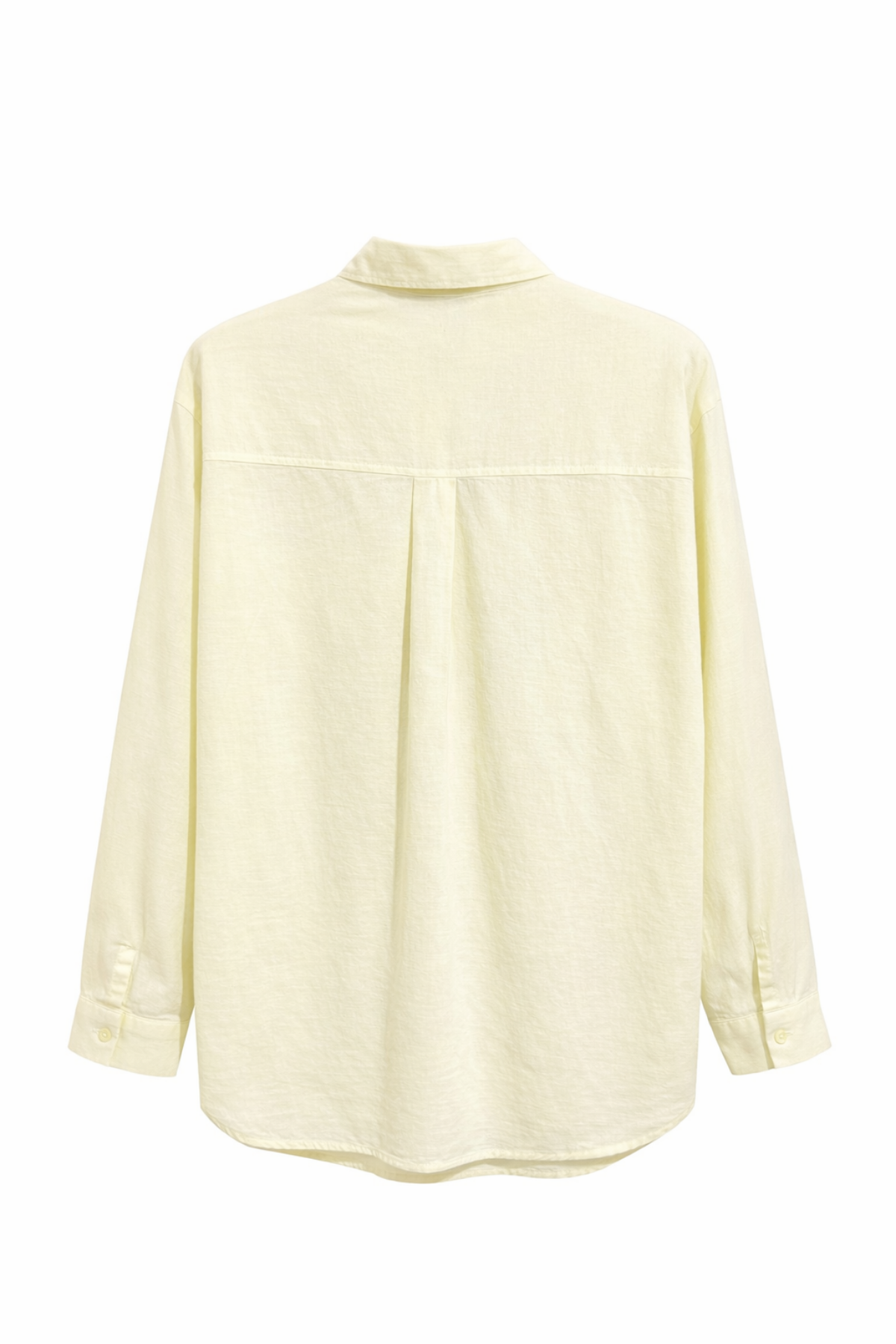 4670 Kadın Cepli Oversize Basic Keten Gömlek Sarı