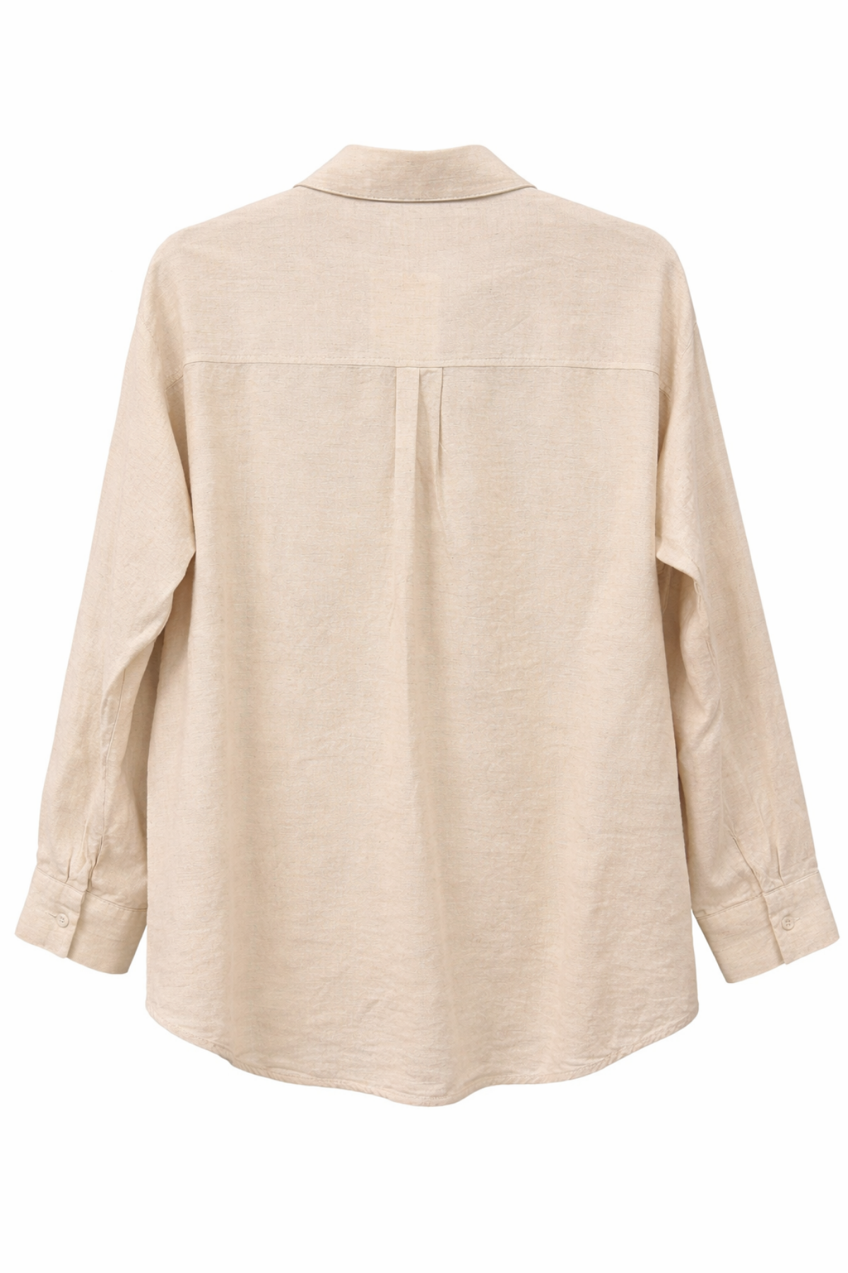 4670 Kadın Cepli Oversize Basic Keten Gömlek Naturel