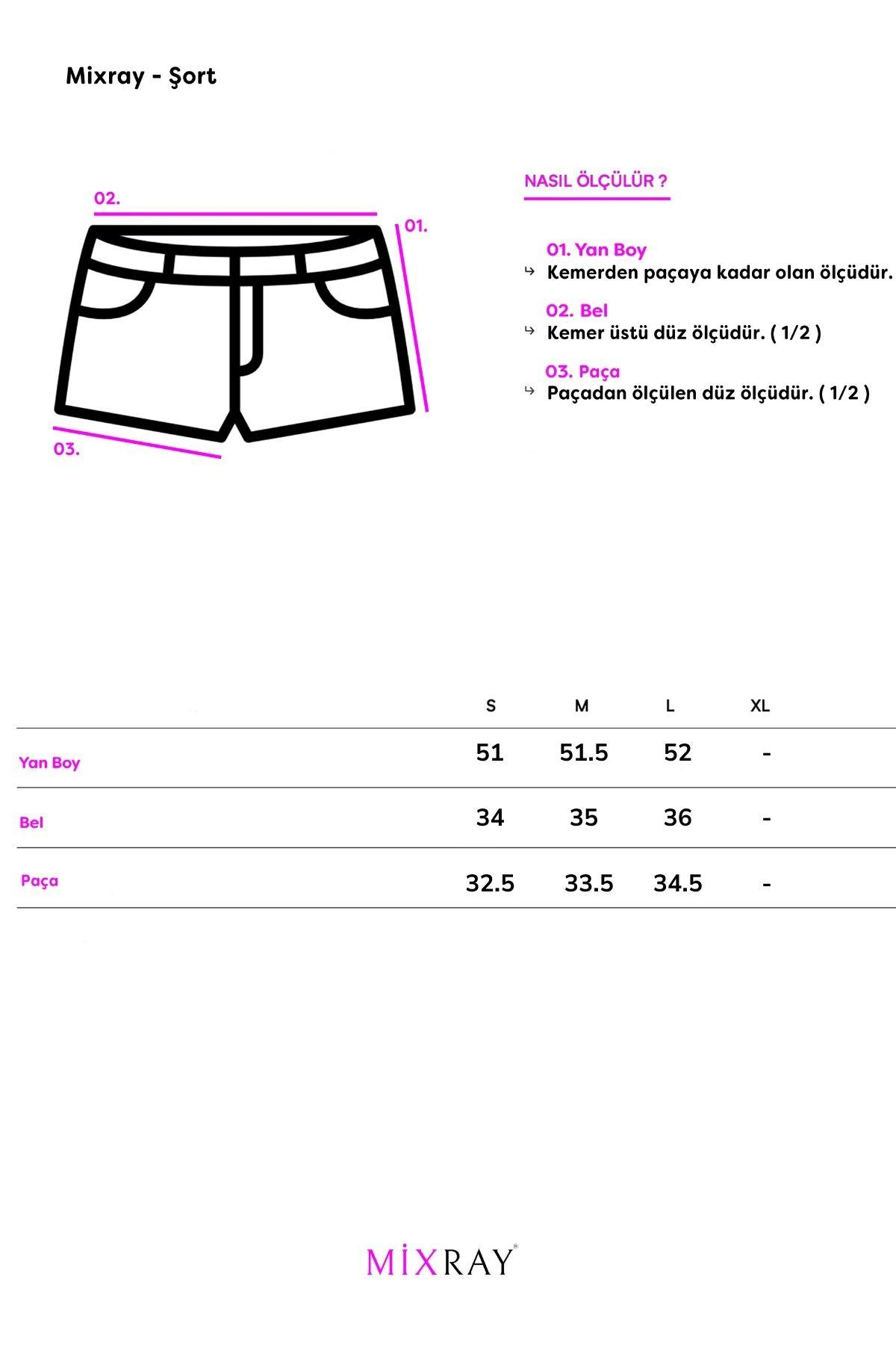 4693 Kadın Gold Kemerli Bermuda Denim Şort Lacivert