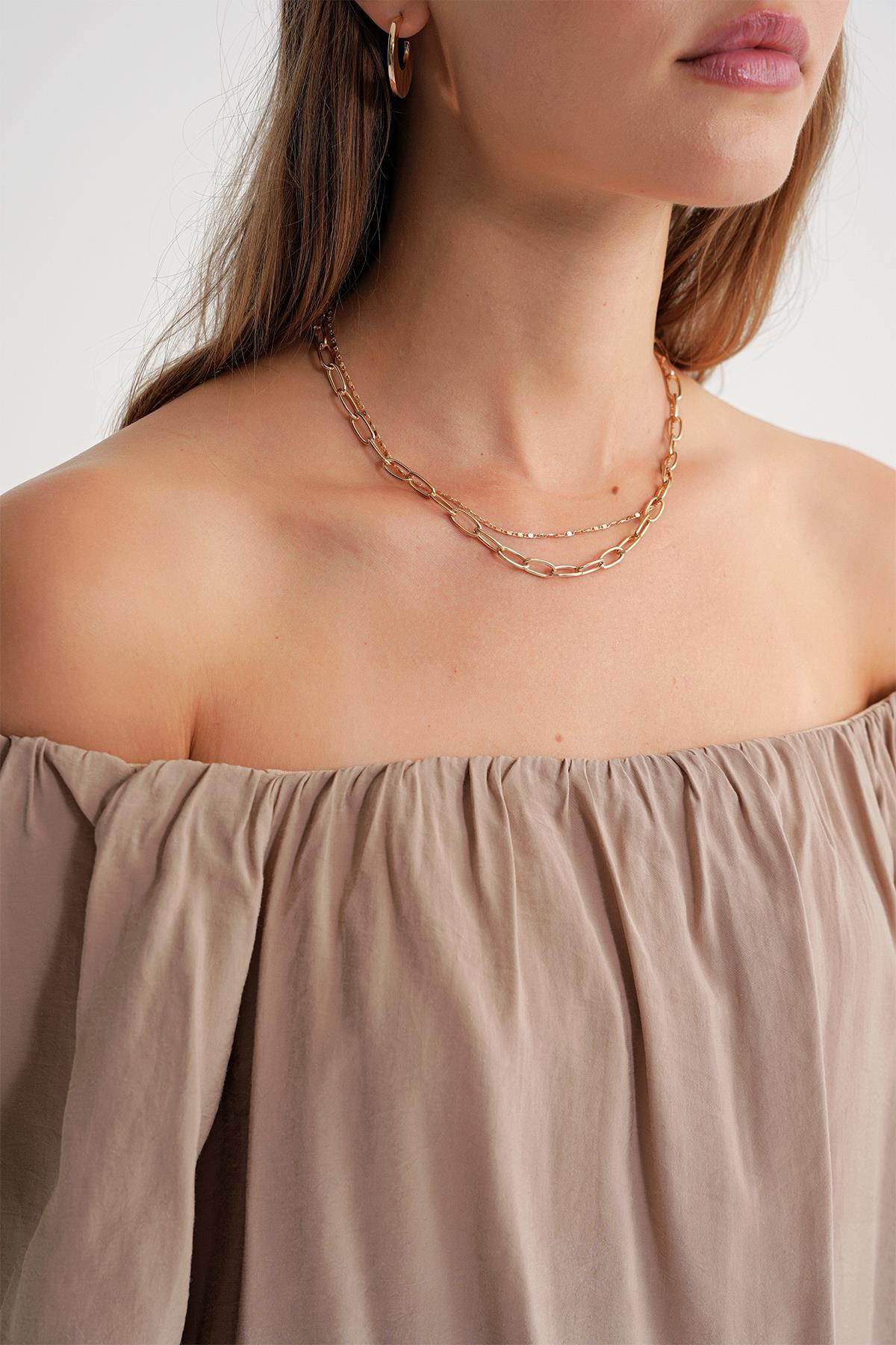 4706 Kadın Sırtı Açık Balon Kol Straplez Bluz Toprak