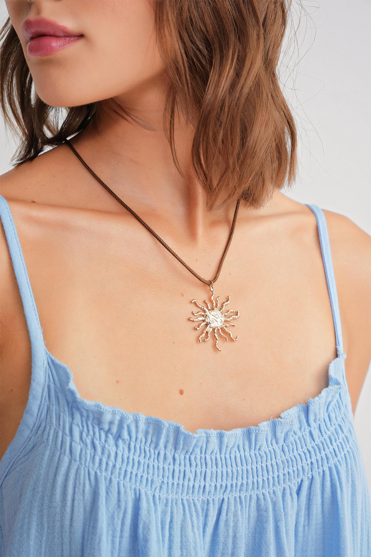 4740 Kadın Askılı Müslin Midi Elbise Bebe Mavi