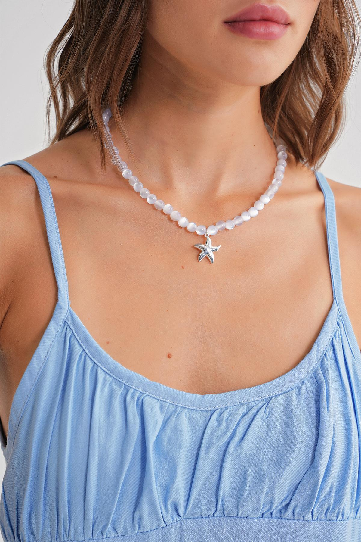 4742 Kadın İp Askılı Büzgü Detaylı Midi Elbise Bebe Mavi