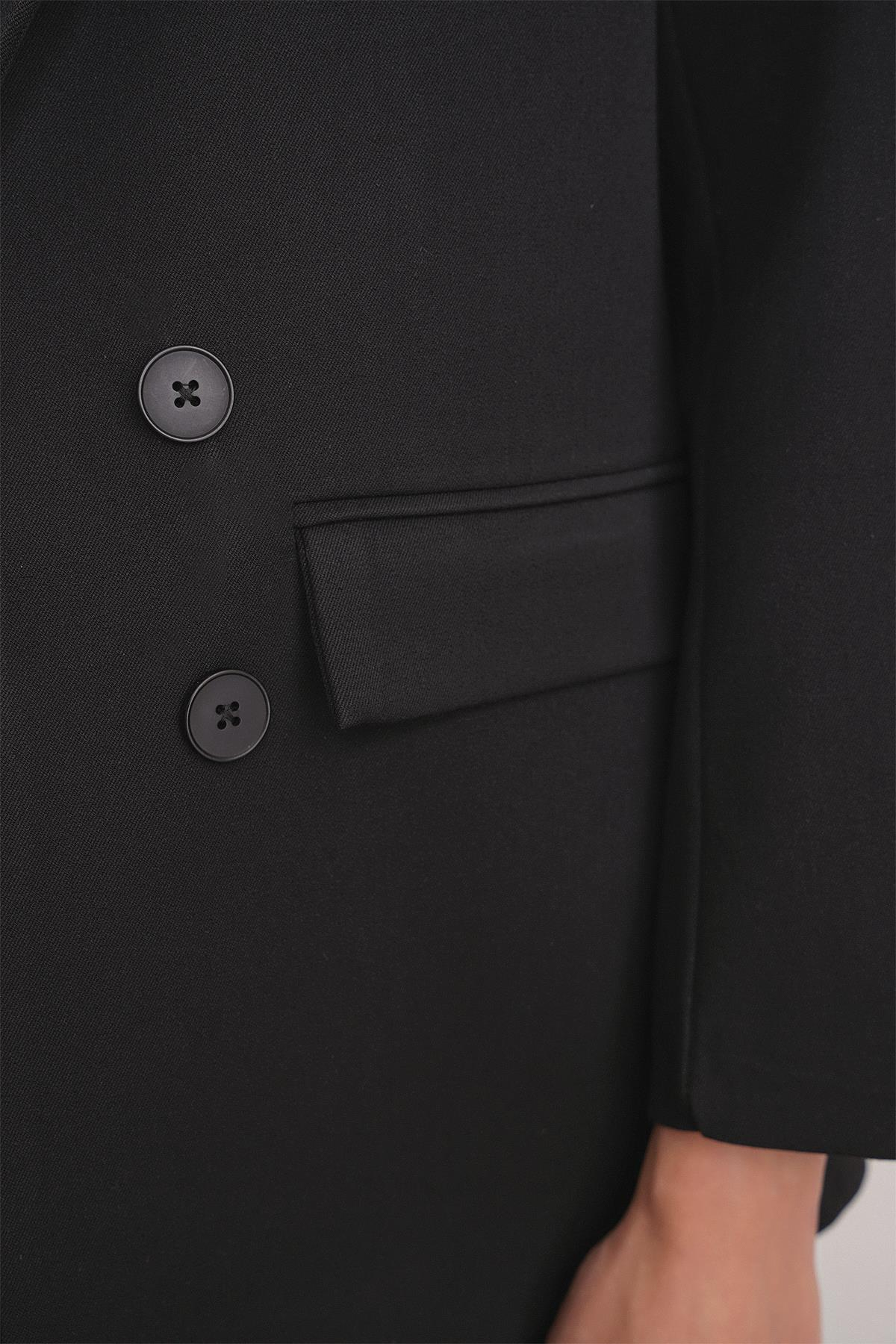 4745 Kadın Oversize Blazer Ceket Siyah