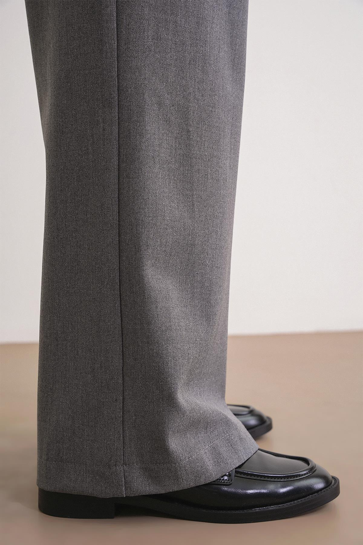 4747 Kadın Cepli Geniş Paça Dökümlü Palazzo Pantolon Antrasit