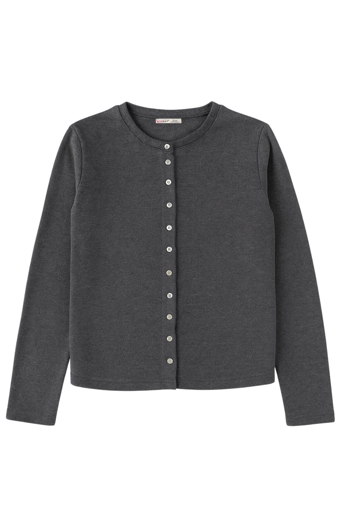 4771 Kadın Örme Basic Selanik Hırka Antrasit