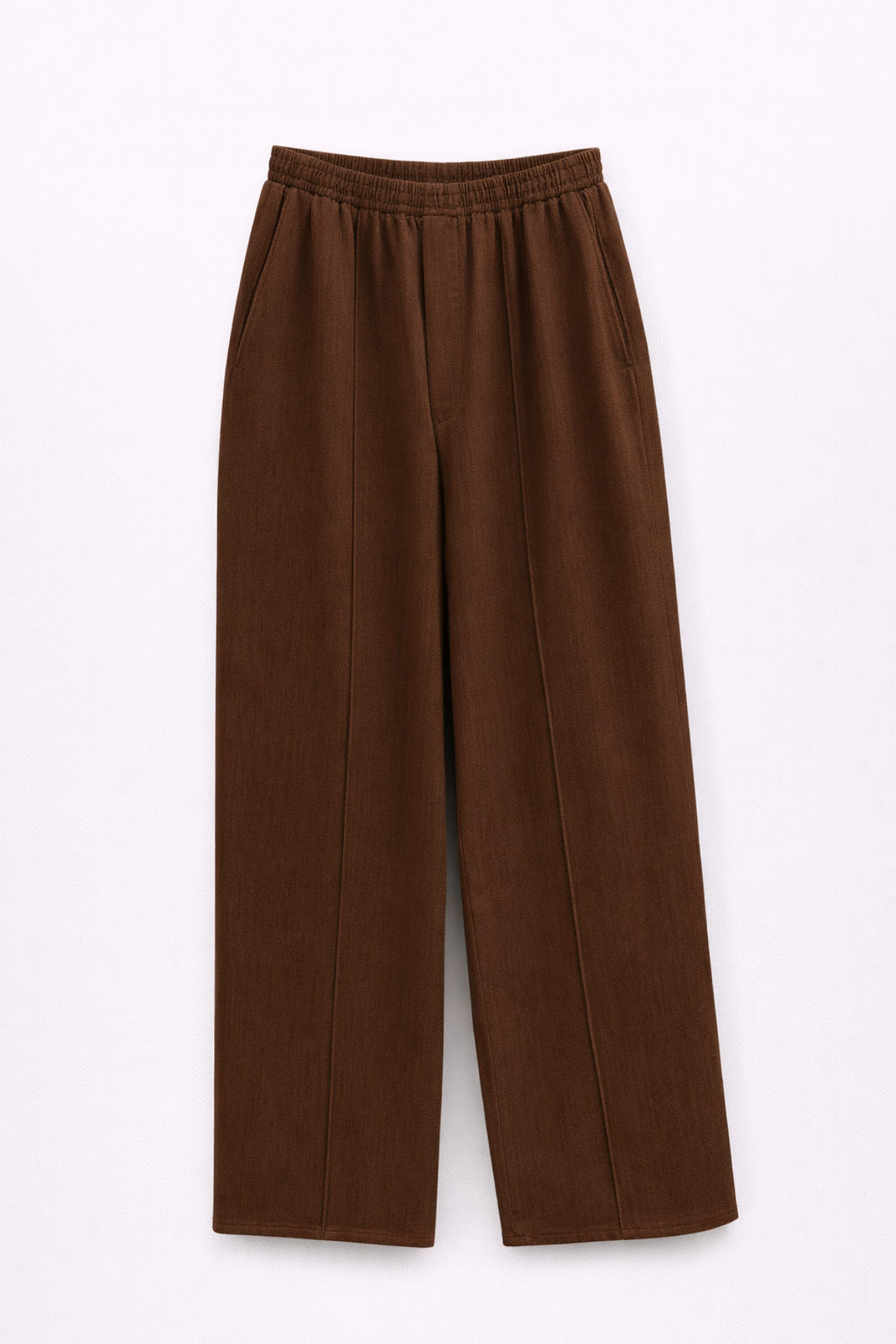 4783 Kadın Bol Paça Dökümlü Palazzo Gabardin Pantalon Kahve