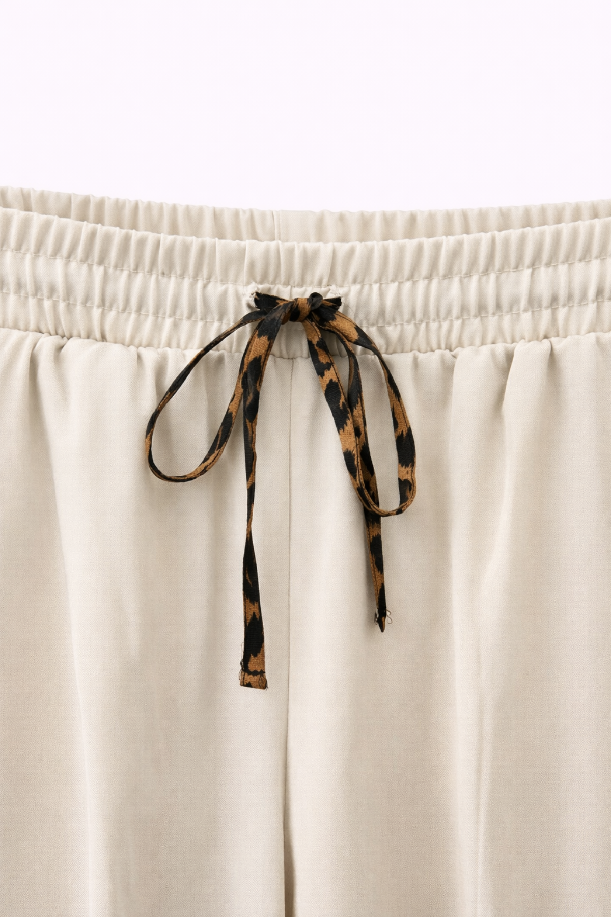 4789 Kadın Leopar Biyeli Havuç Pantolon Taş