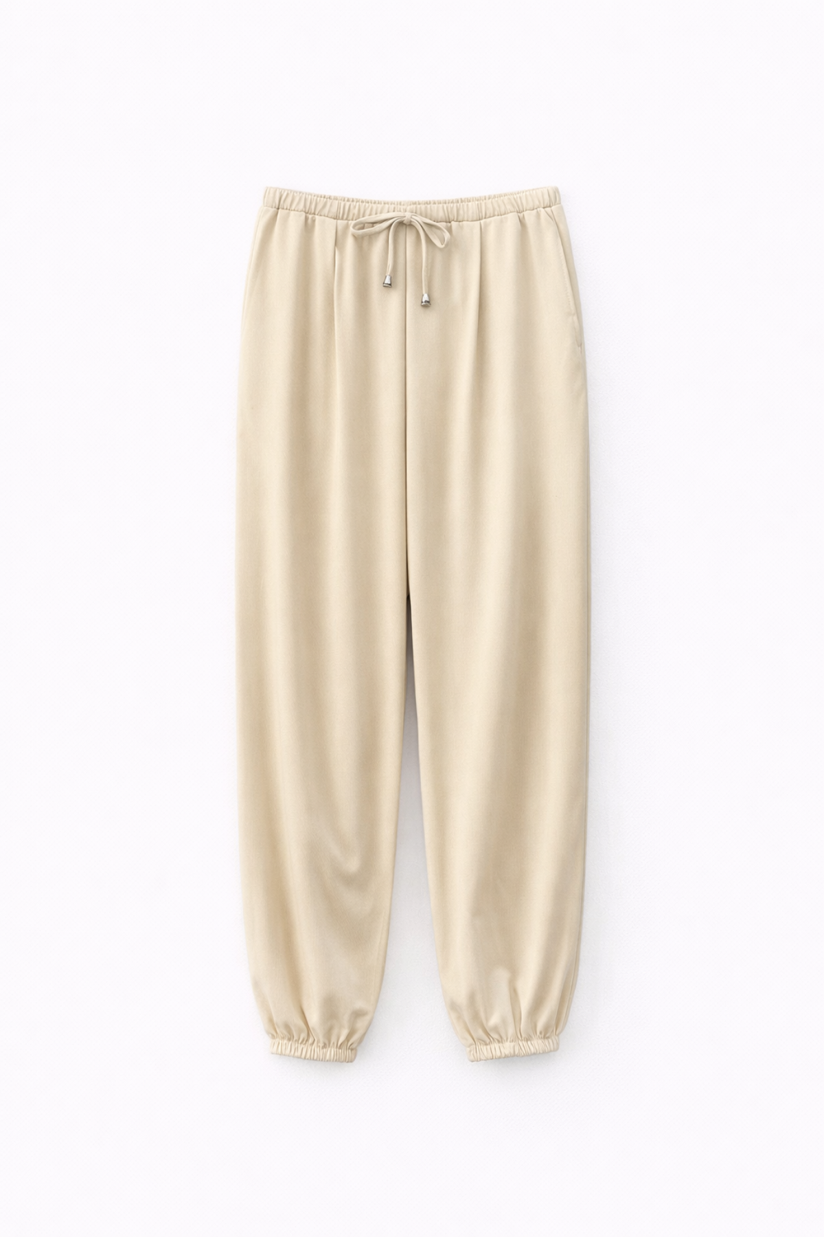 4791 Kadın Pileli Jogger Pantolon Taş