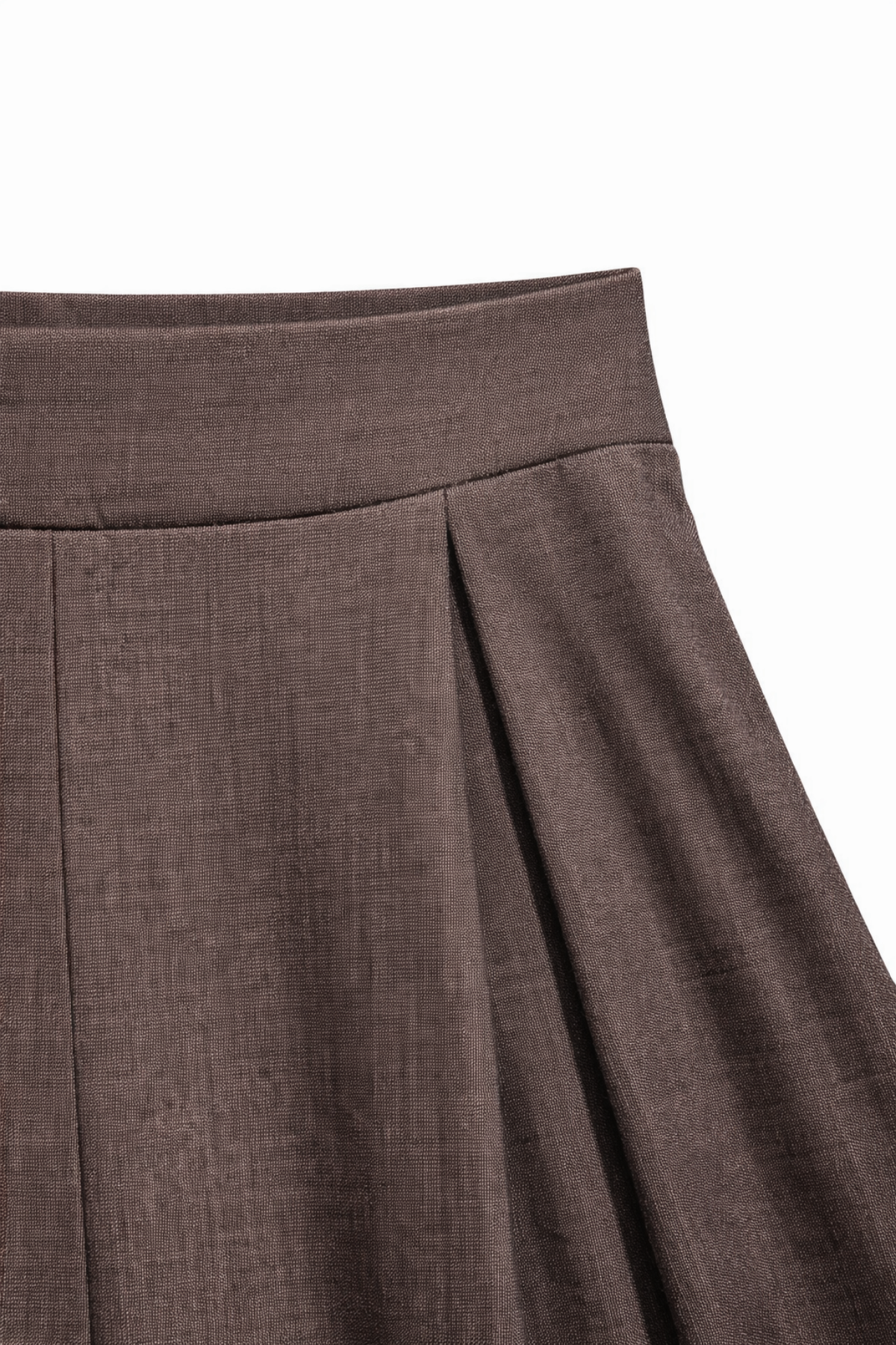 4897 Kadın Yırtmaçlı Pileli Asimetrik Dökümlü Pantolon Kahve