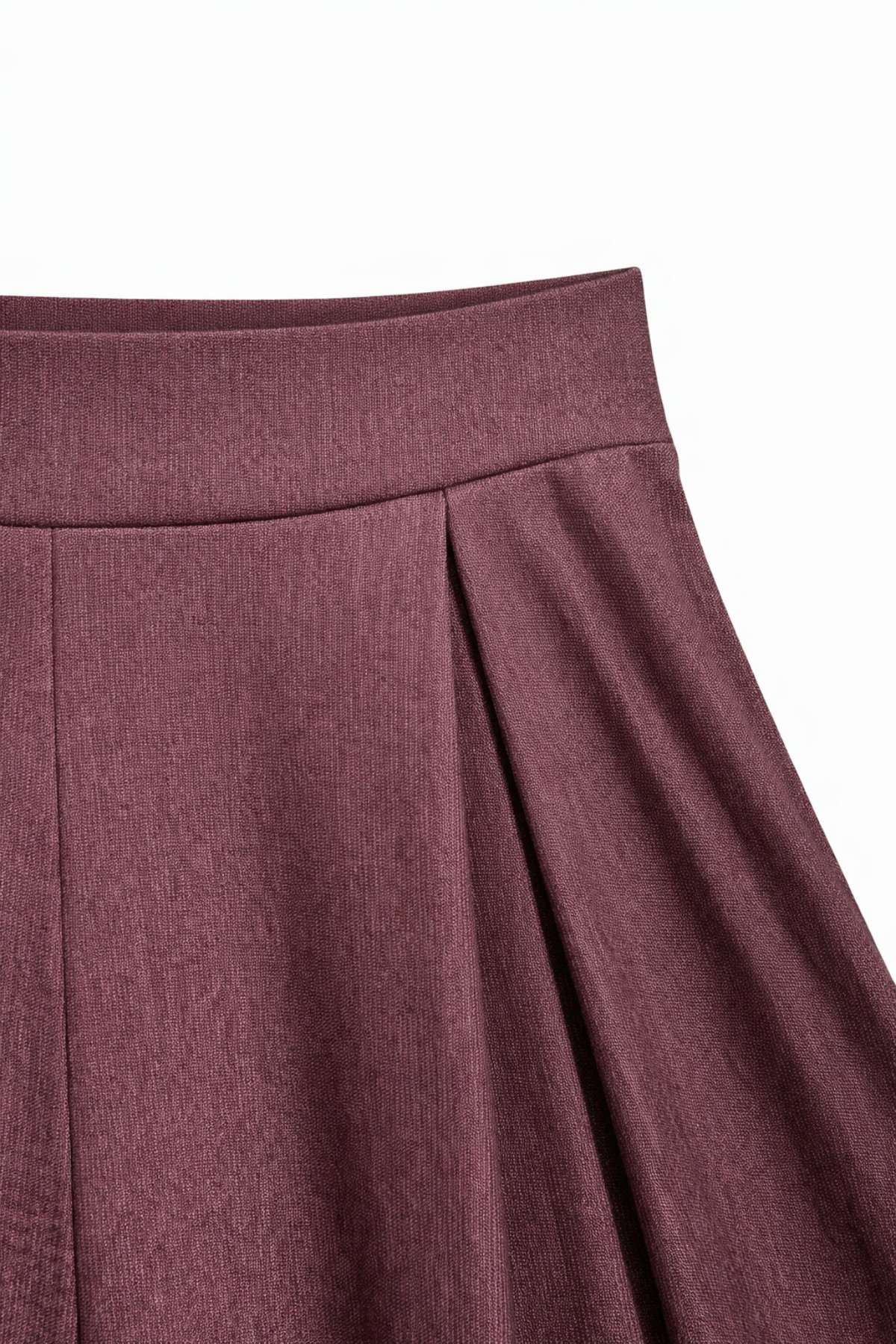 4897 Kadın Yırtmaçlı Pileli Asimetrik Dökümlü Pantolon Bordo