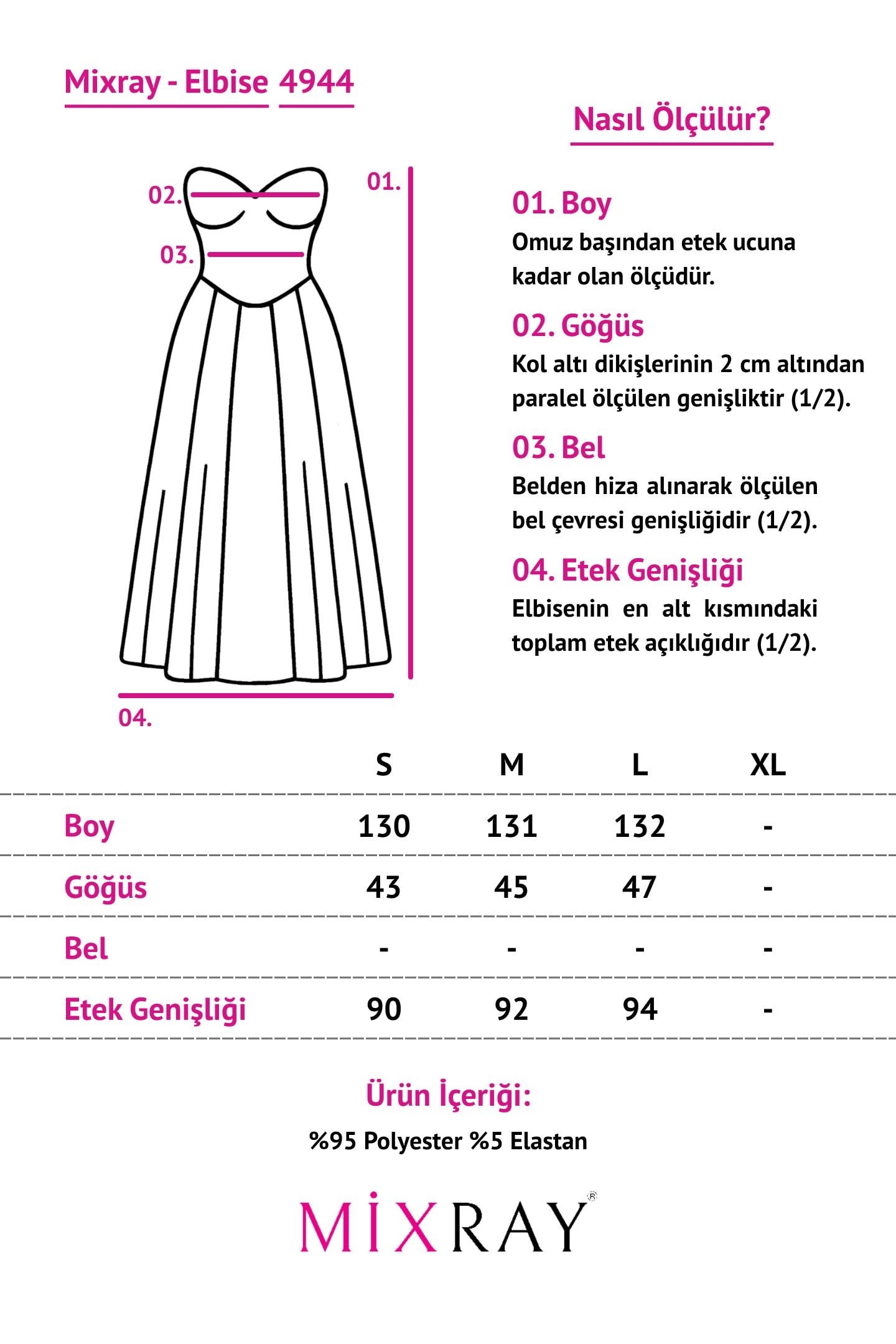 4944 Kadın Çizgili V Yaka Detaylı Uzun Elbise Mavi