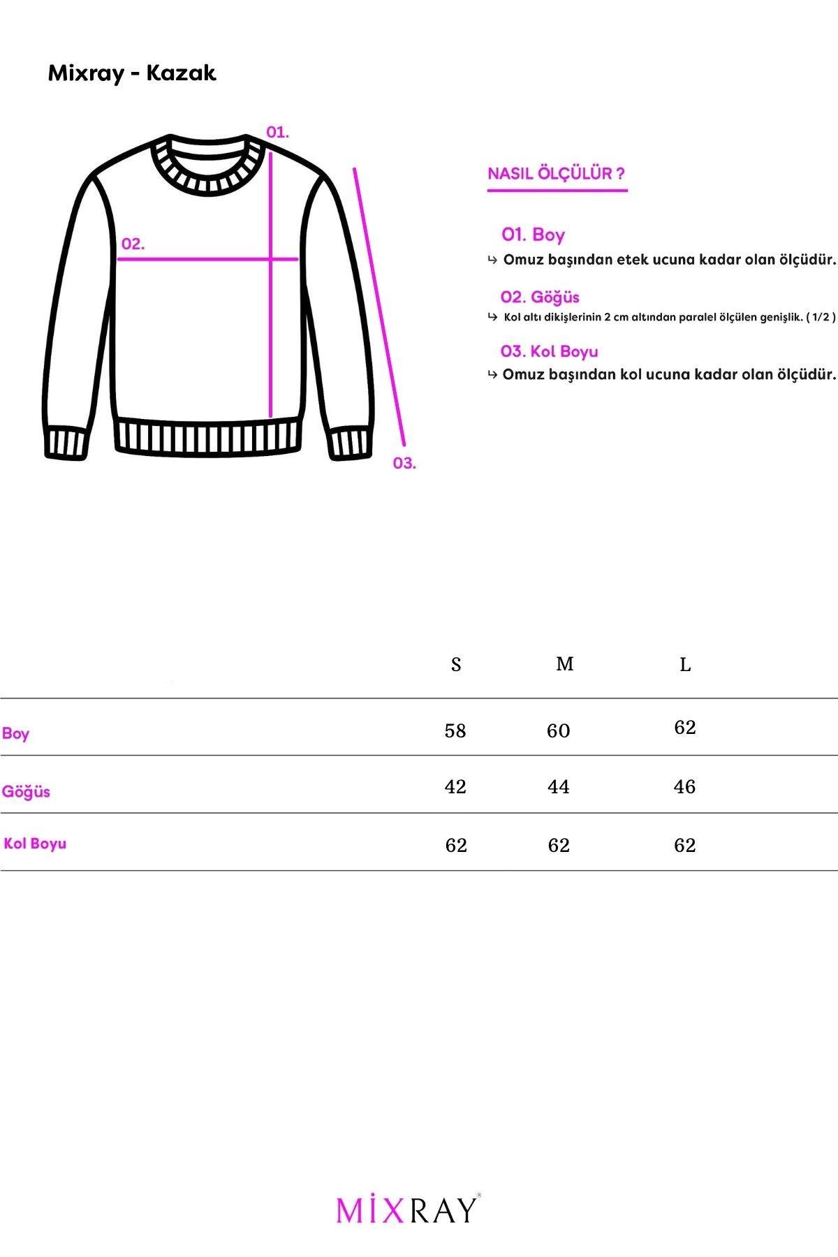 6736 Kadın Bisiklet Yaka Kolu Droplu Triko Kazak Lacivert