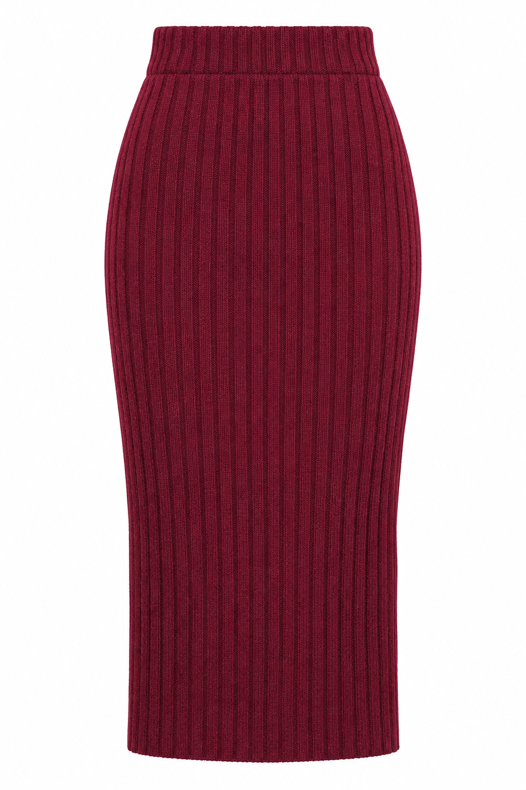6929 Kadın Fitilli Triko Etek Bordo