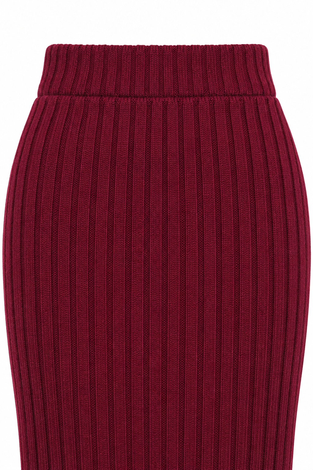 6929 Kadın Fitilli Triko Etek Bordo