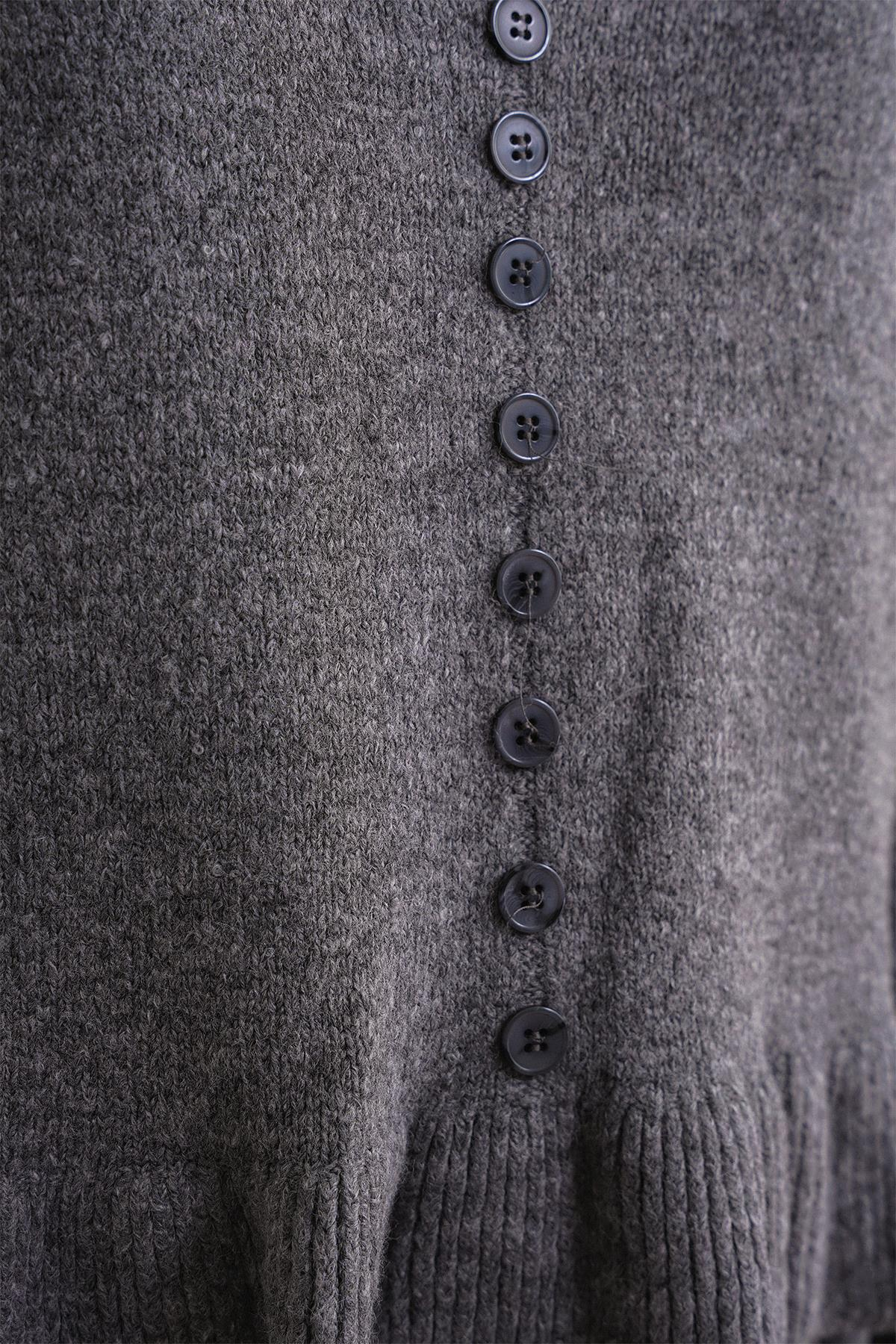 6954 Fırfır Detaylı Kazak Antrasit