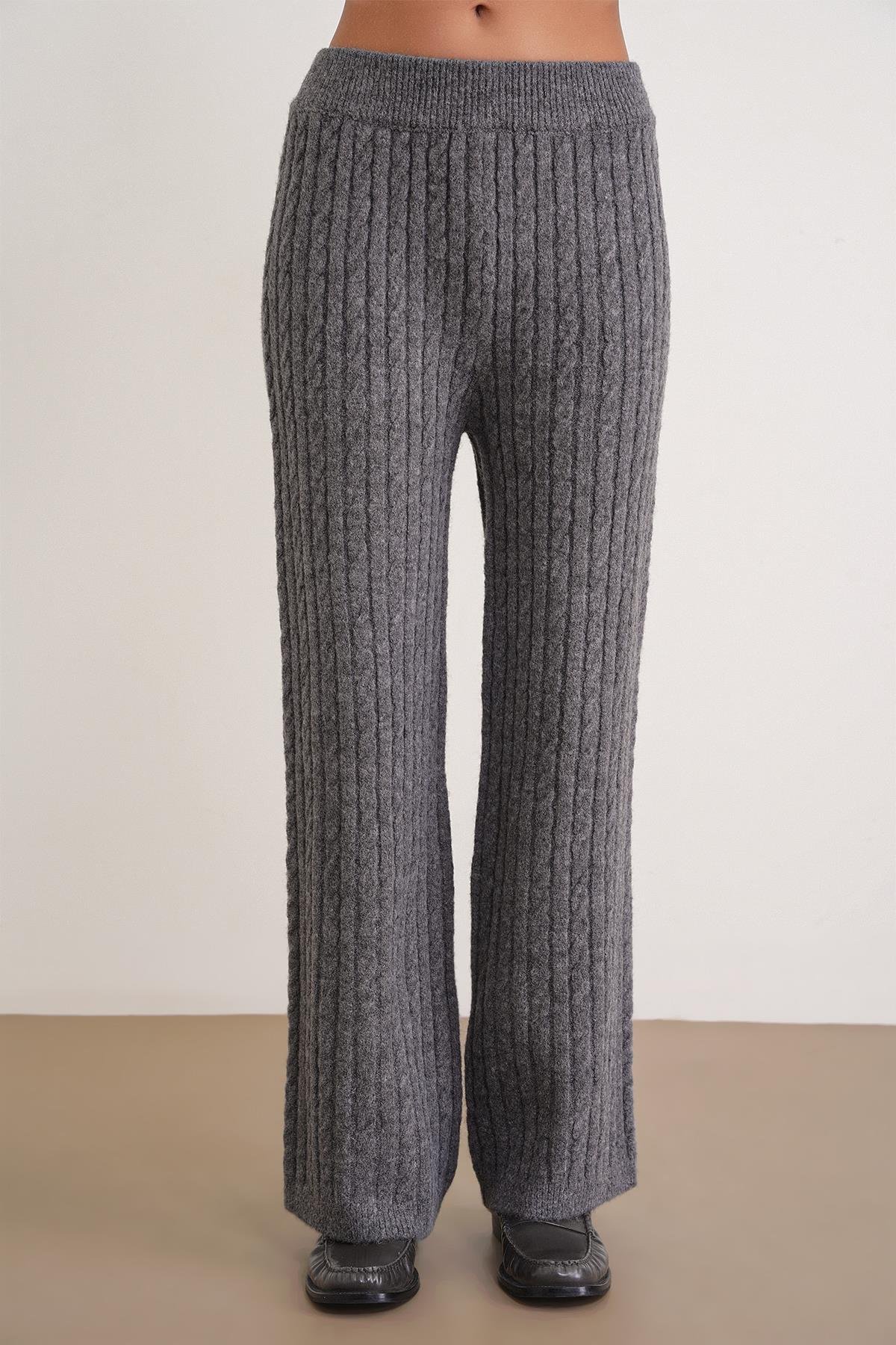 6970 Kadın Saç Örgülü Takım Antrasit