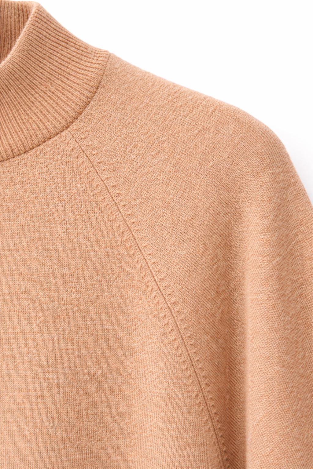 7003 Kadın Oversize Dik Yaka Basic Triko Kazak Vizon