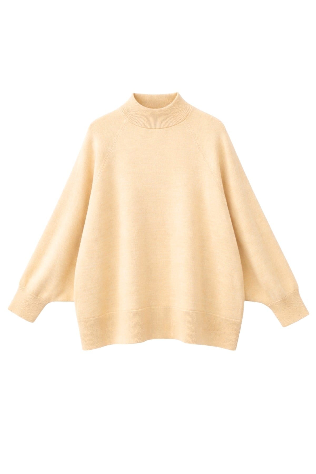 7003 Kadın Oversize Dik Yaka Basic Triko Kazak Camel