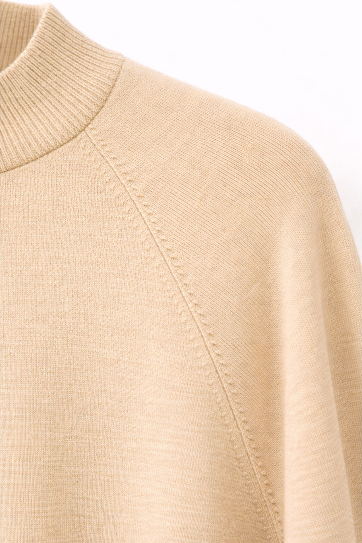 7003 Kadın Oversize Dik Yaka Basic Triko Kazak Camel