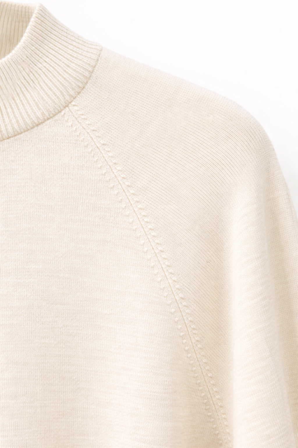 7003 Kadın Oversize Dik Yaka Basic Triko Kazak Naturel