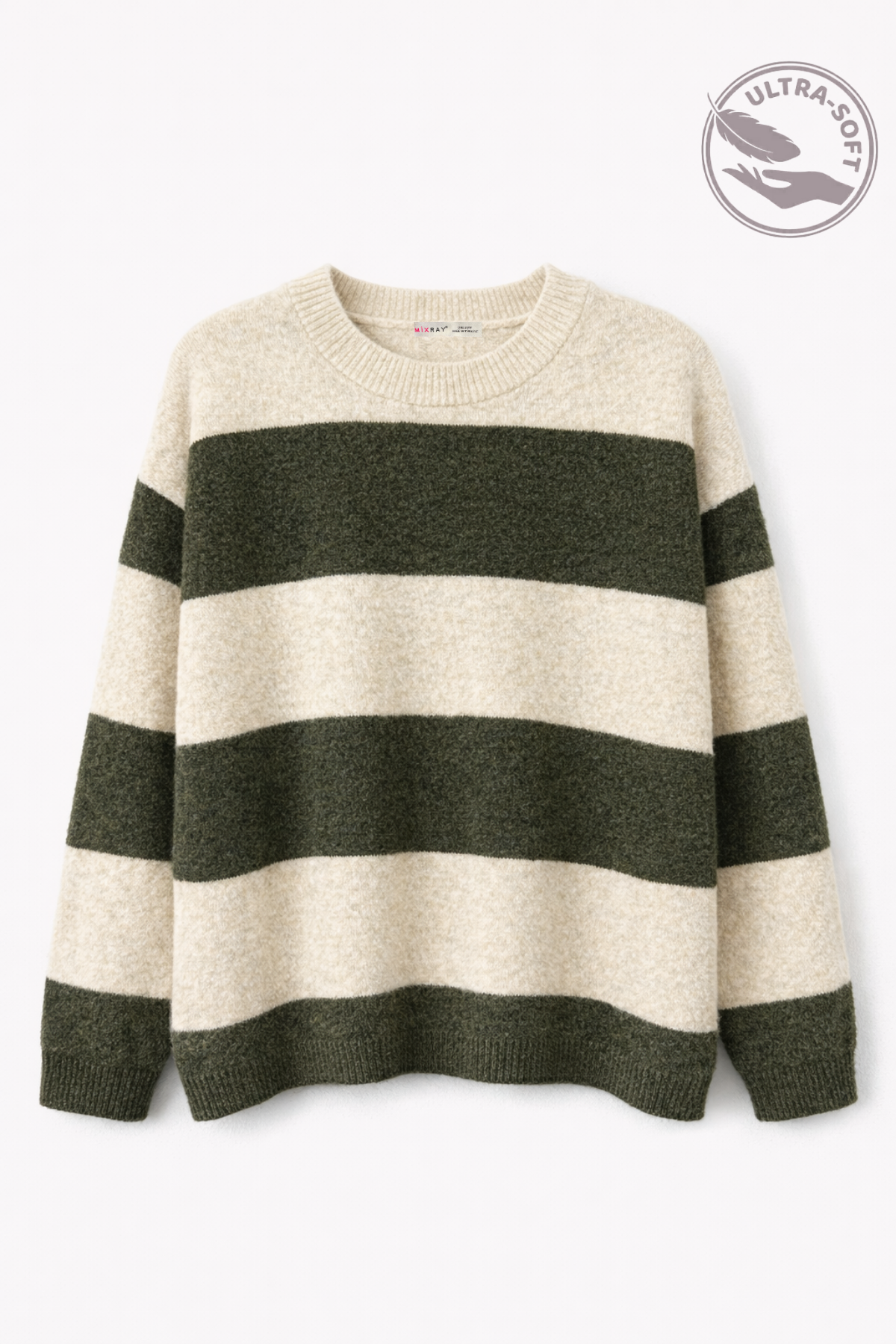 7018 Kadın Basic Triko Kazak Haki