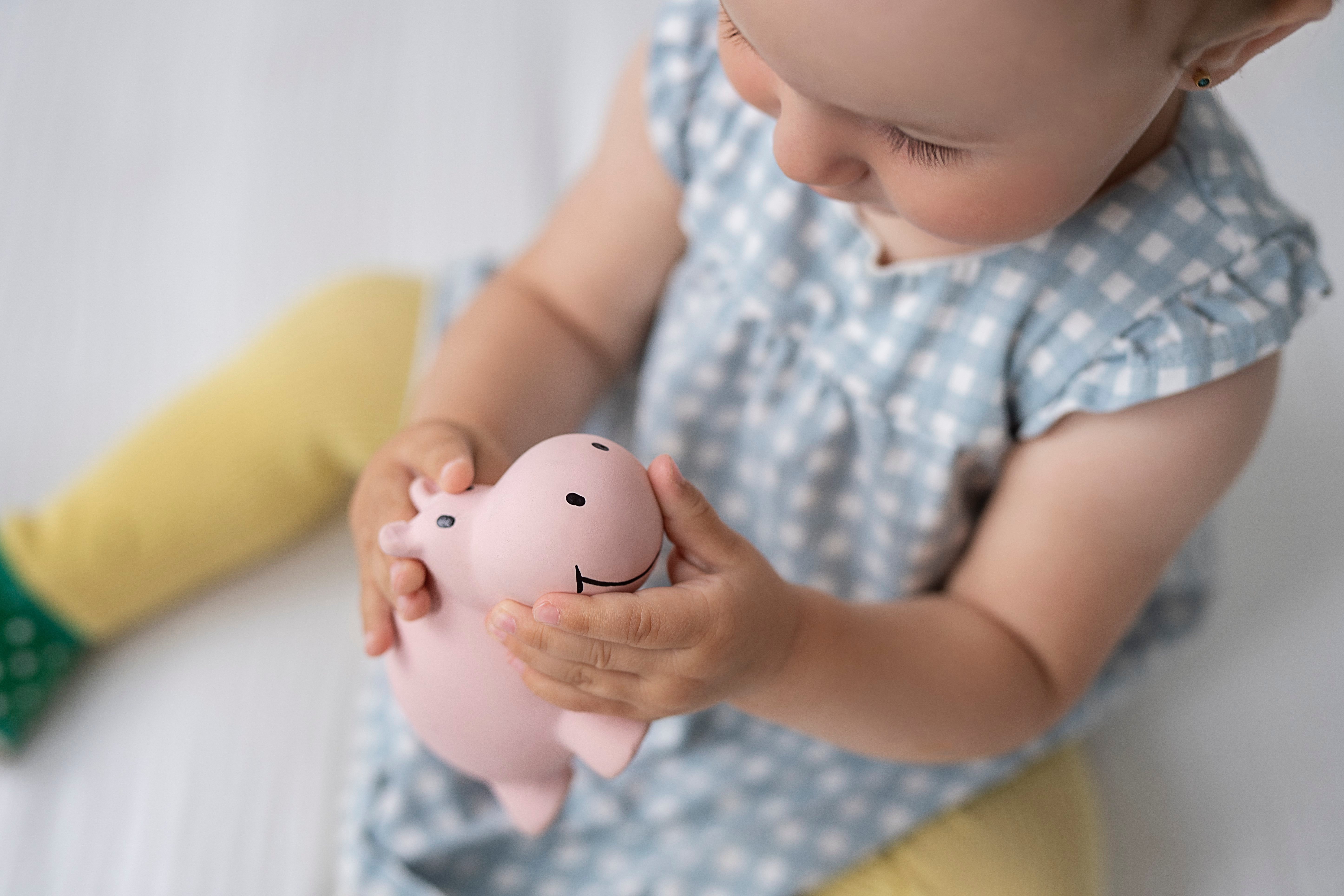 BIBS Tikiri Doğal Kauçuk Diş Kaşıyıcılı Oyuncak - Hippo STD