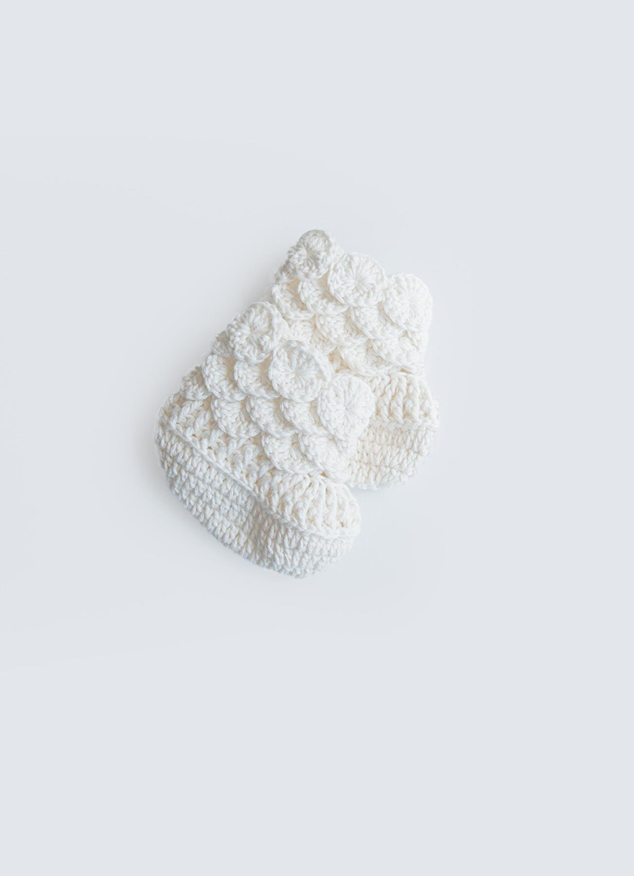 El Örgüsü Kız Patik Ekru