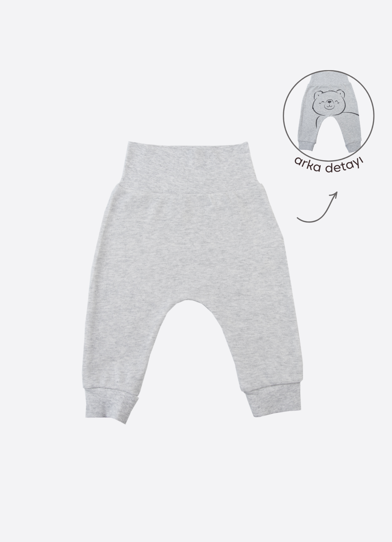 ORGANİK ACTIVE BEAR PATİKSİZ PANTOLON GRİ