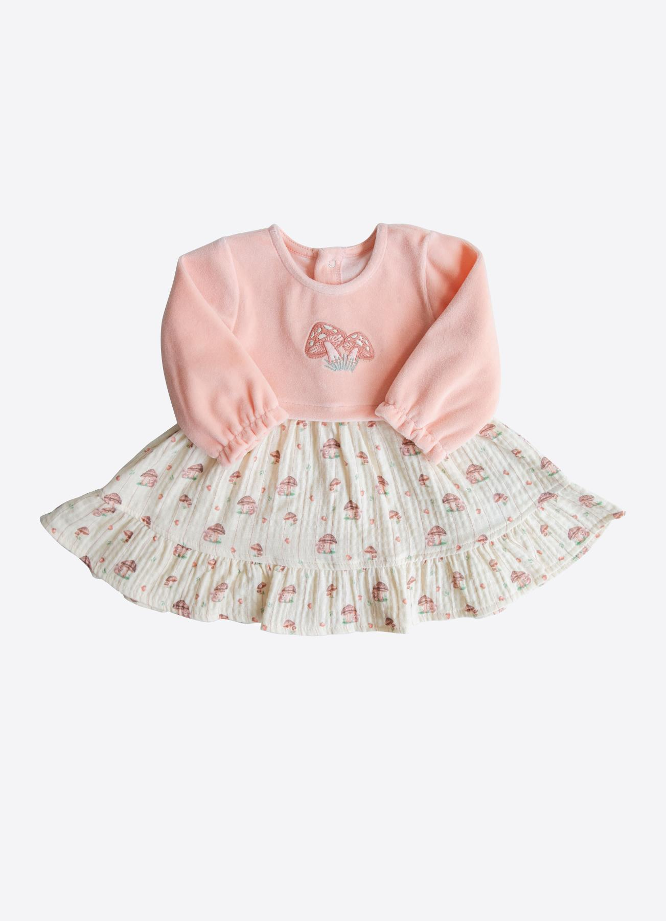 ORGANİK ADELINA ELBİSE PEMBE