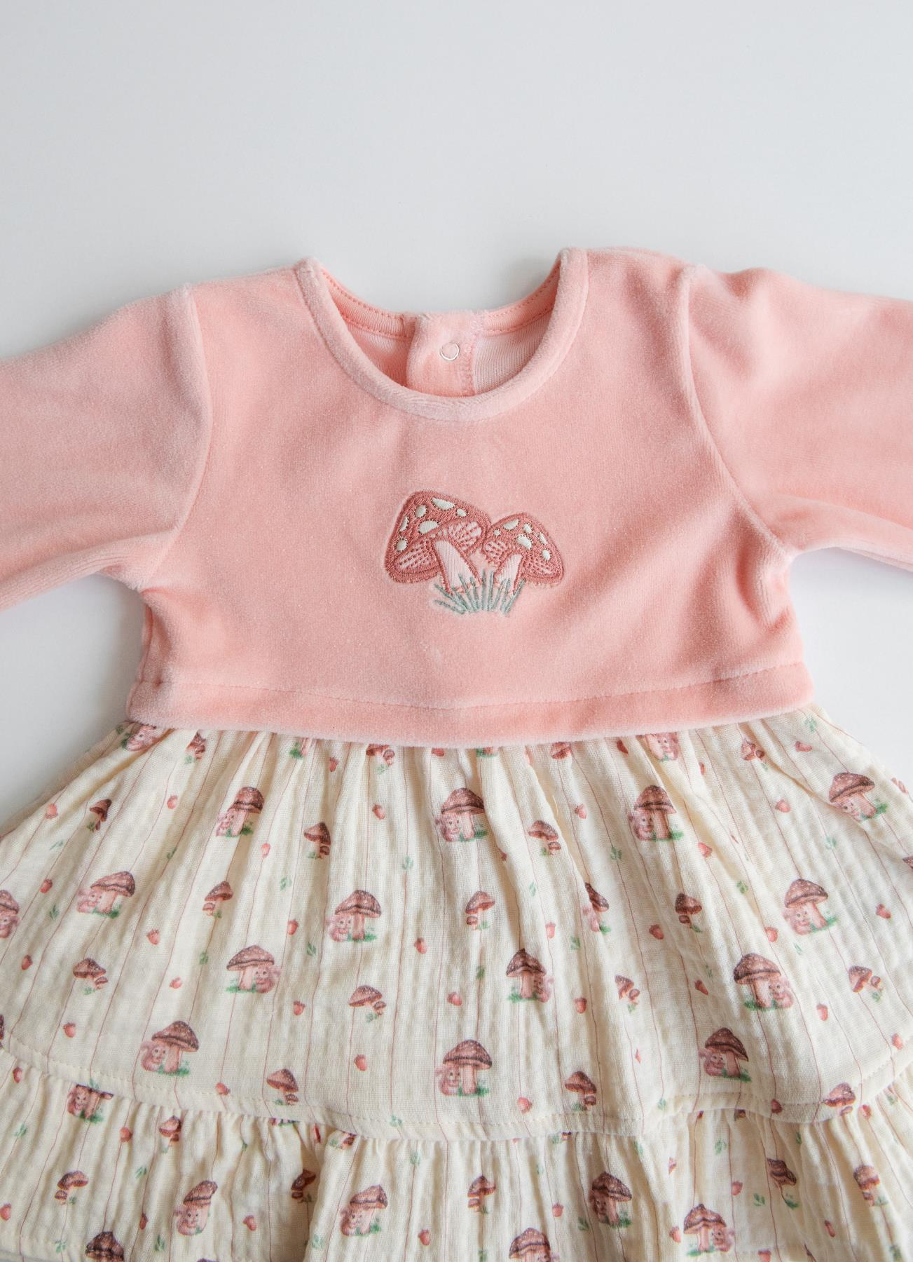 Organik Adelina Elbise Pembe