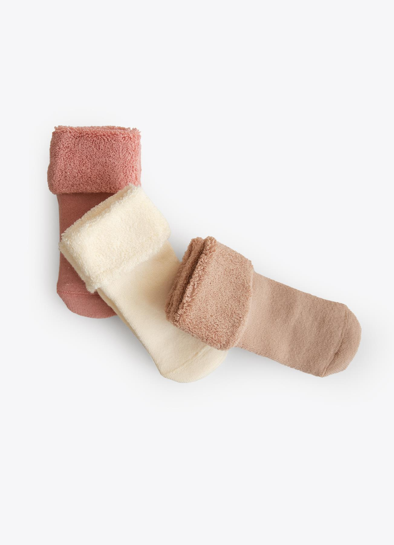 Organik Basic 3'lü Havlu Çorap Natural