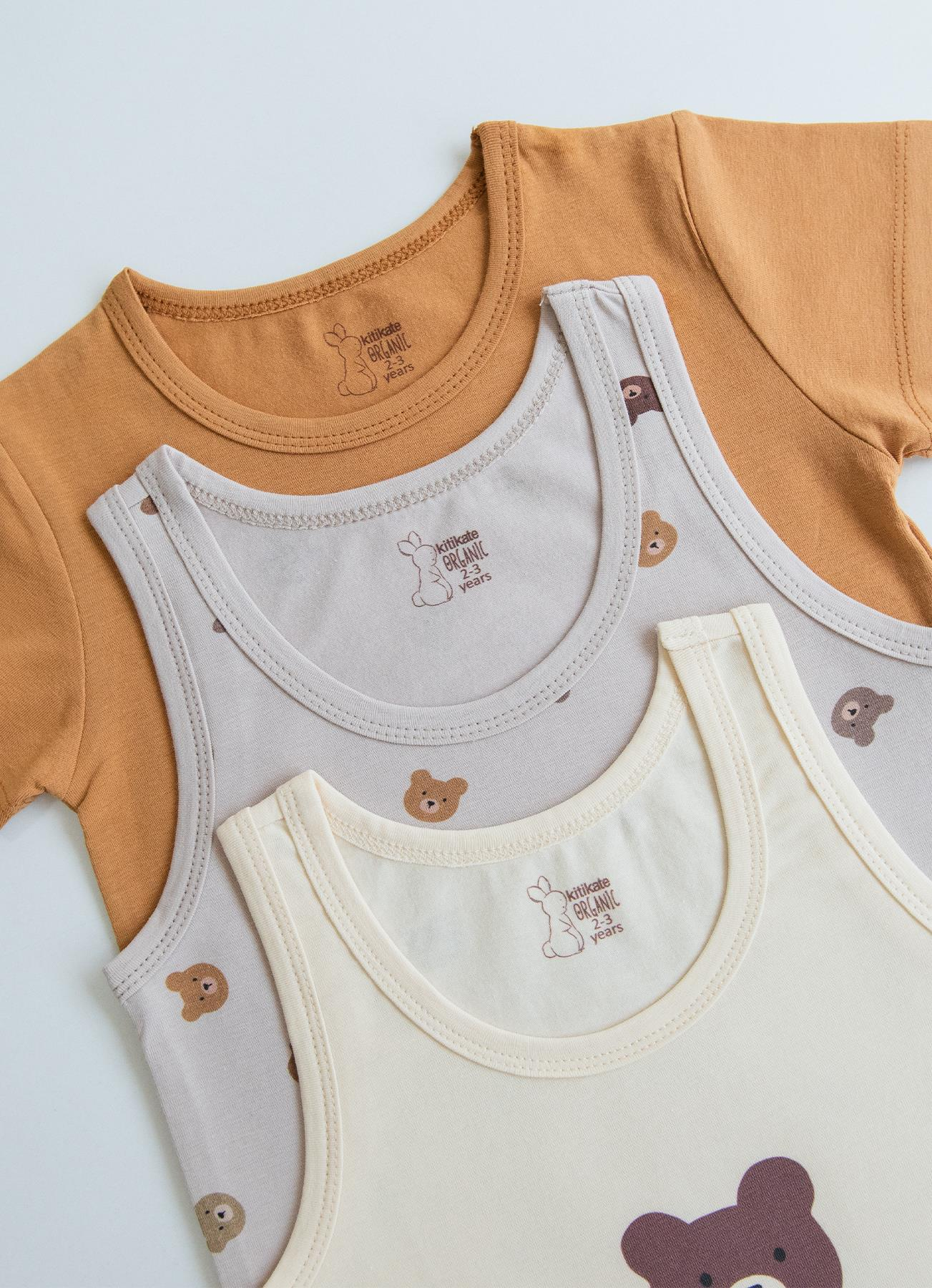 Organik Bear 3'lü Atlet Kahverengi