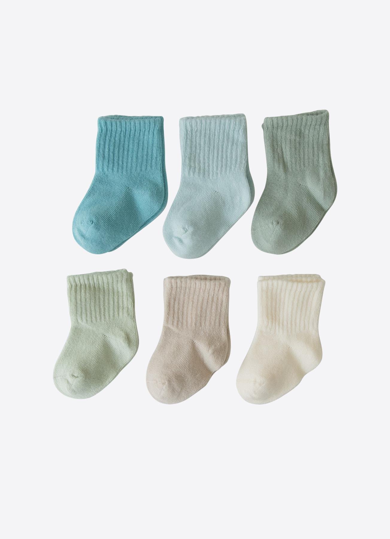 Organik Bebek 6'lı Çorap Seti Pastel