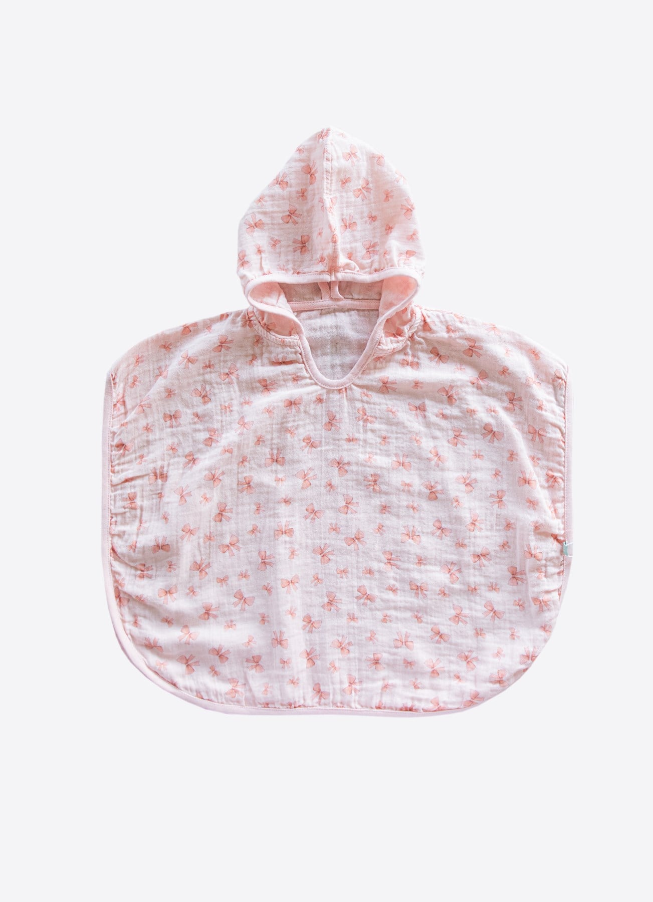 ORGANİK BOW MÜSLİN PANÇO BORNOZ PEMBE
