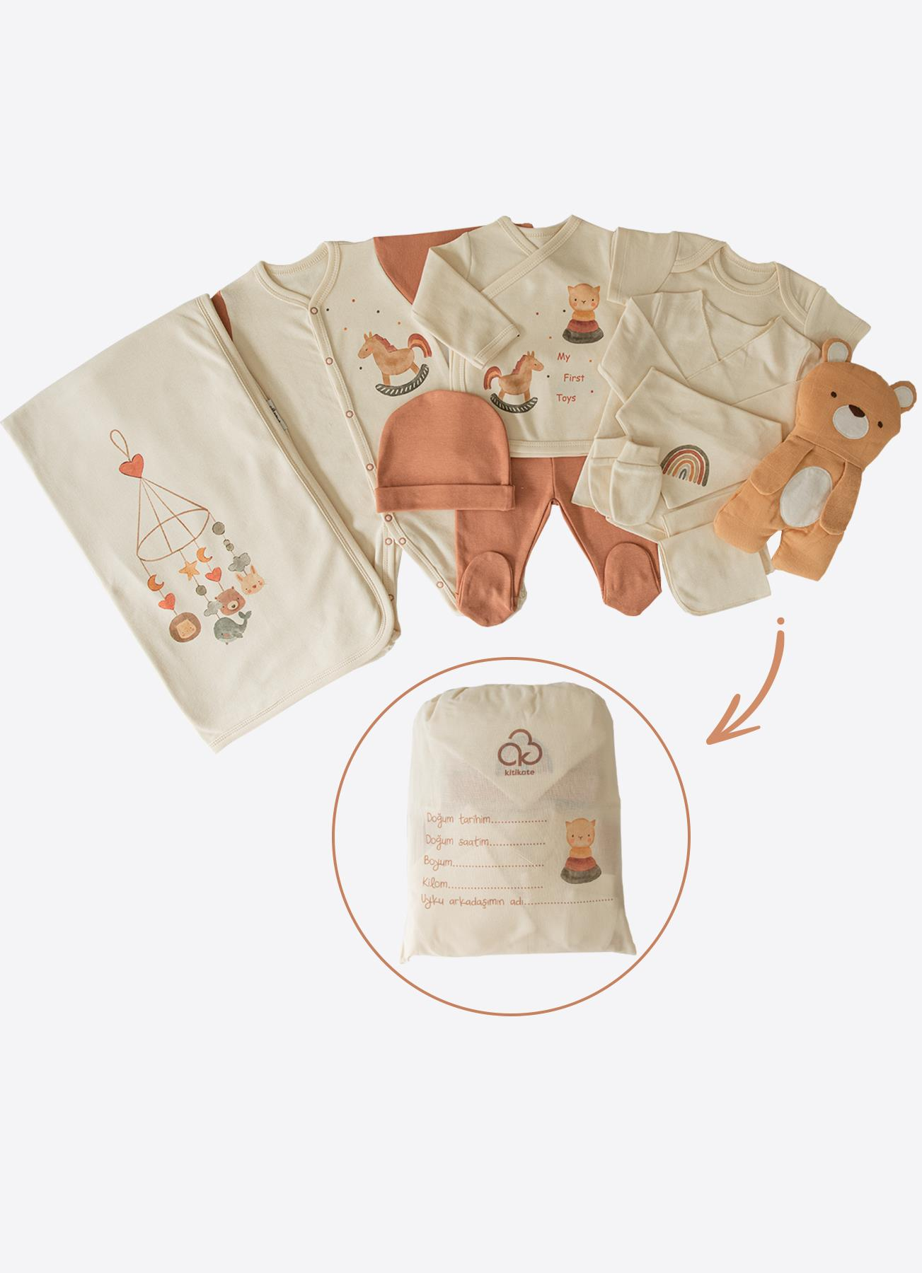 ORGANİK BUBU BEAR 12'Lİ ZIBIN SET NATURAL