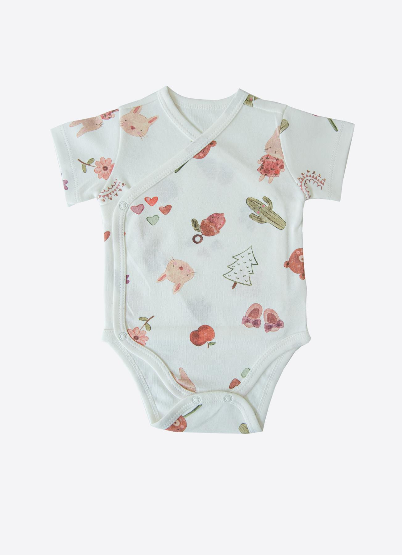 ORGANİK BUNNY 3'LÜ KRUVAZE KISA KOL BODY PEMBE