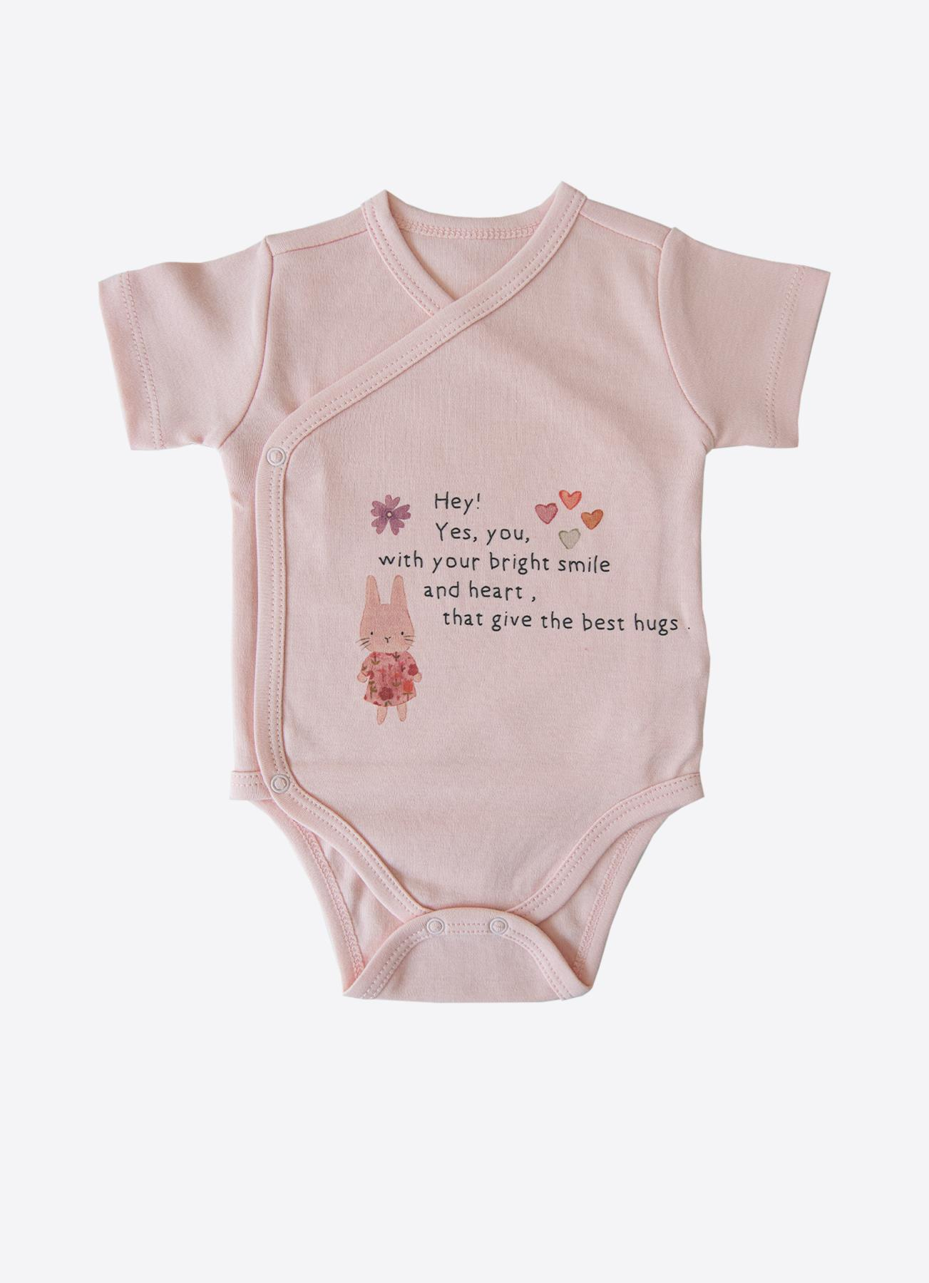 ORGANİK BUNNY 3'LÜ KRUVAZE KISA KOL BODY PEMBE