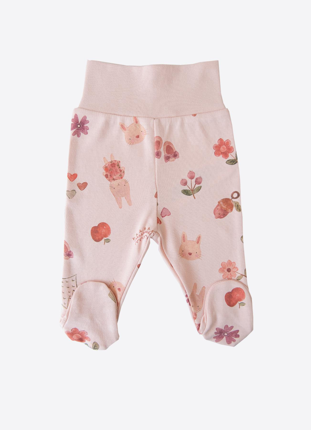 Organik Bunny 3'lü Patikli Pantolon Pembe