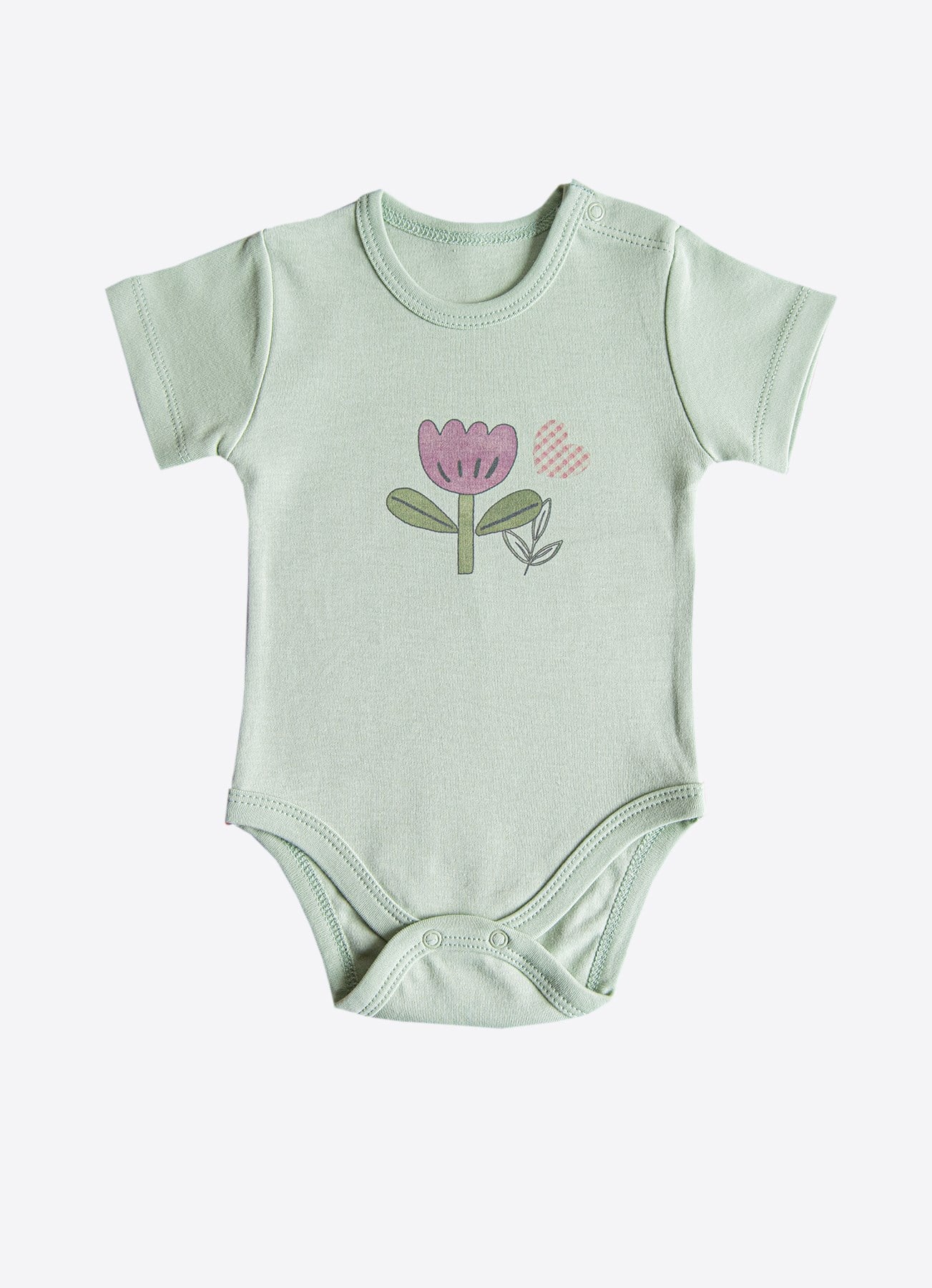 ORGANİK CUTE BUNNY 3'LÜ KISA KOL BODY PEMBE