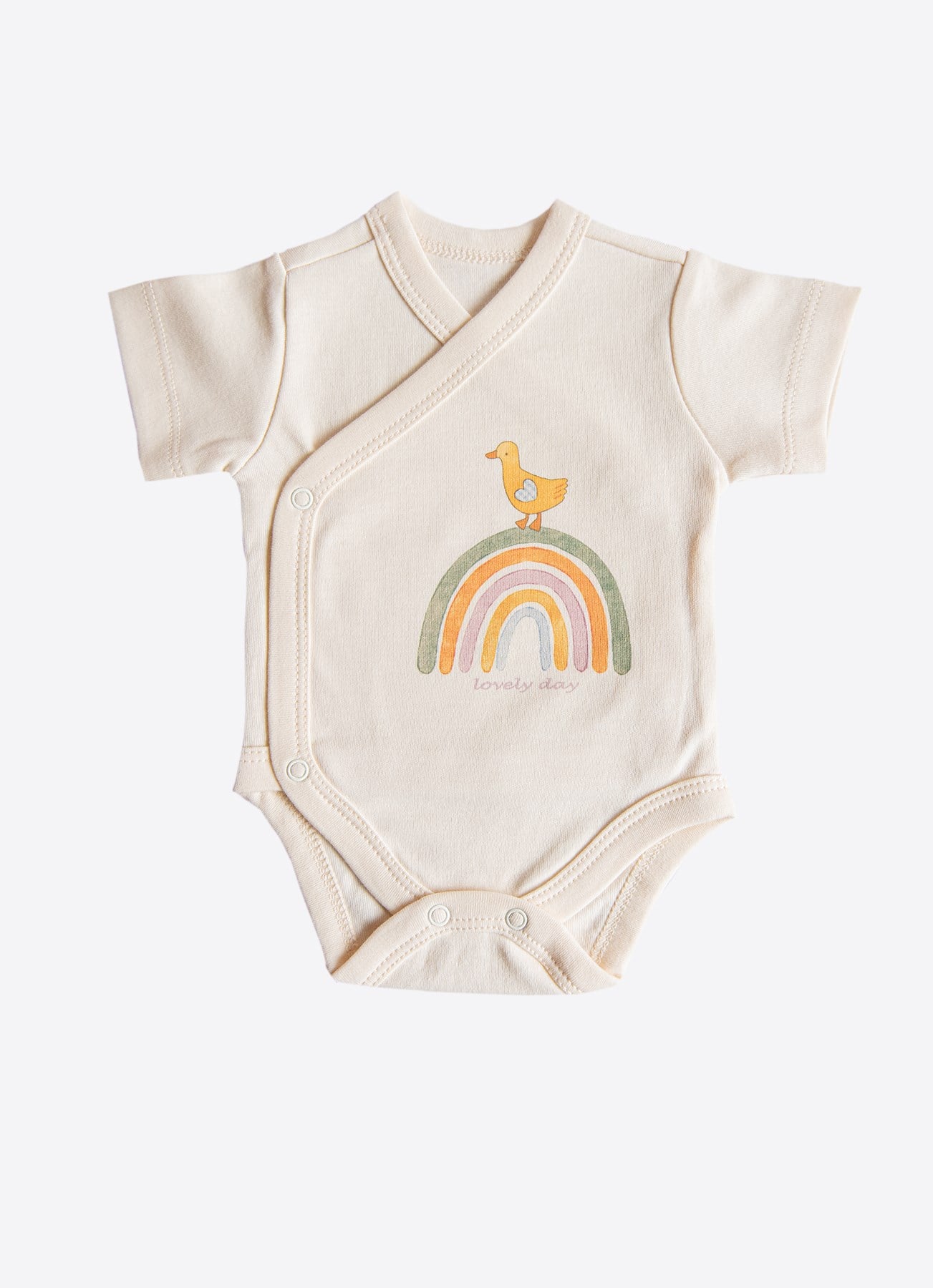 ORGANİK CUTE BUNNY 3'LÜ KRUVAZE KISA KOL BODY PEMBE