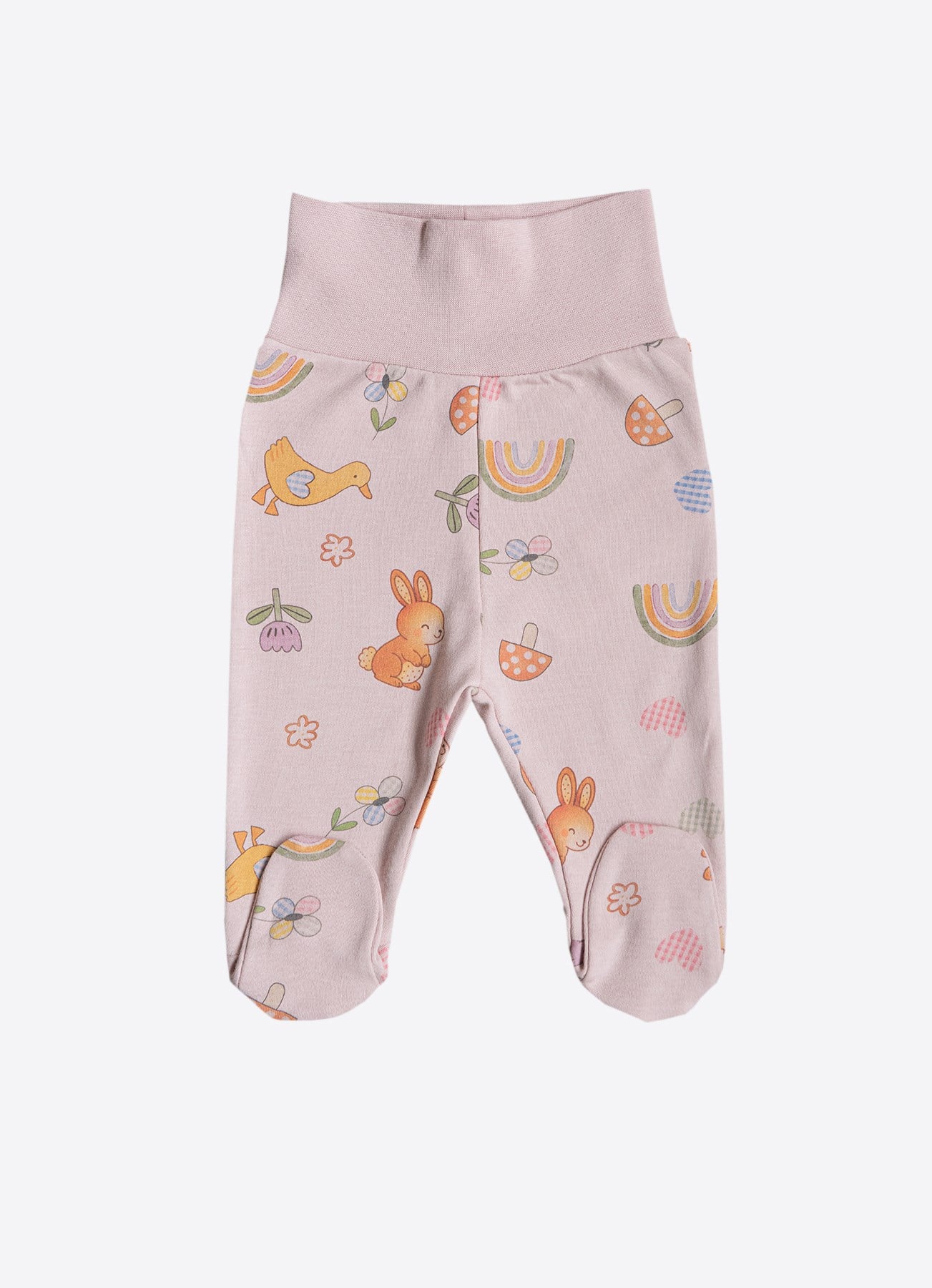 ORGANİK CUTE BUNNY 3'LÜ PATİKLİ PANTOLON PEMBE