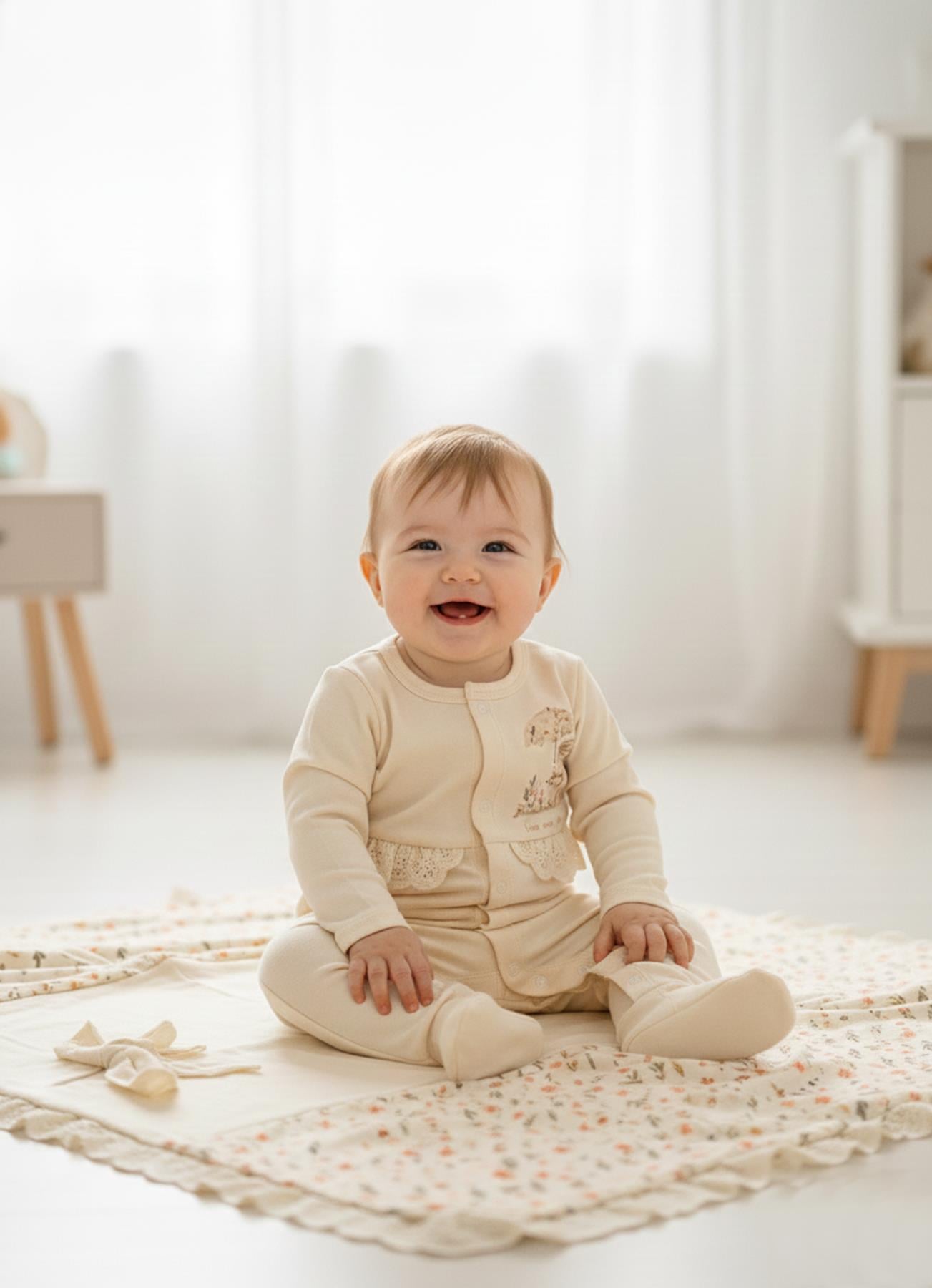 ORGANİK CUTE BUNNY 3'LÜ SET NATURAL