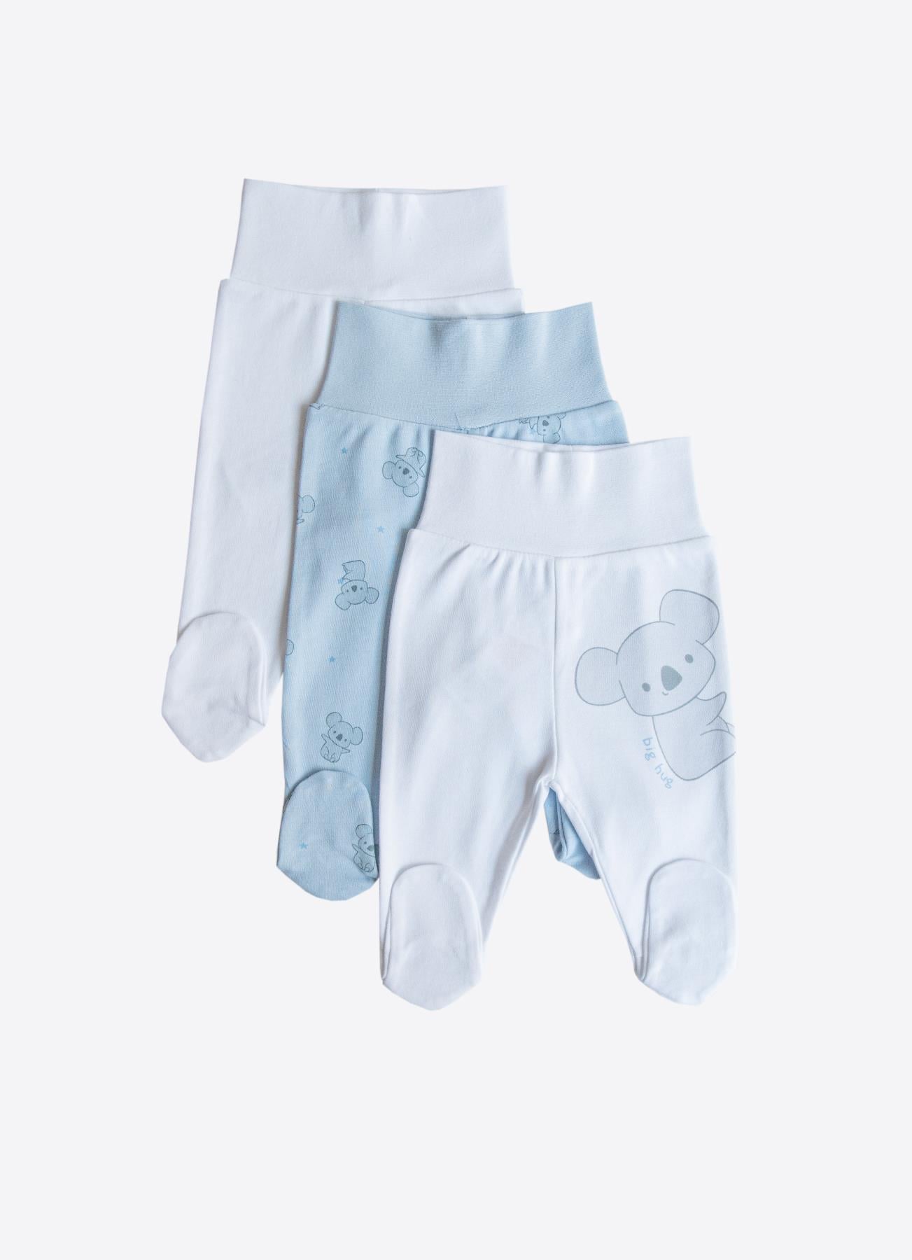 ORGANİK CUTE KOALA 3'LÜ PATİKLİ PANTOLON MAVİ