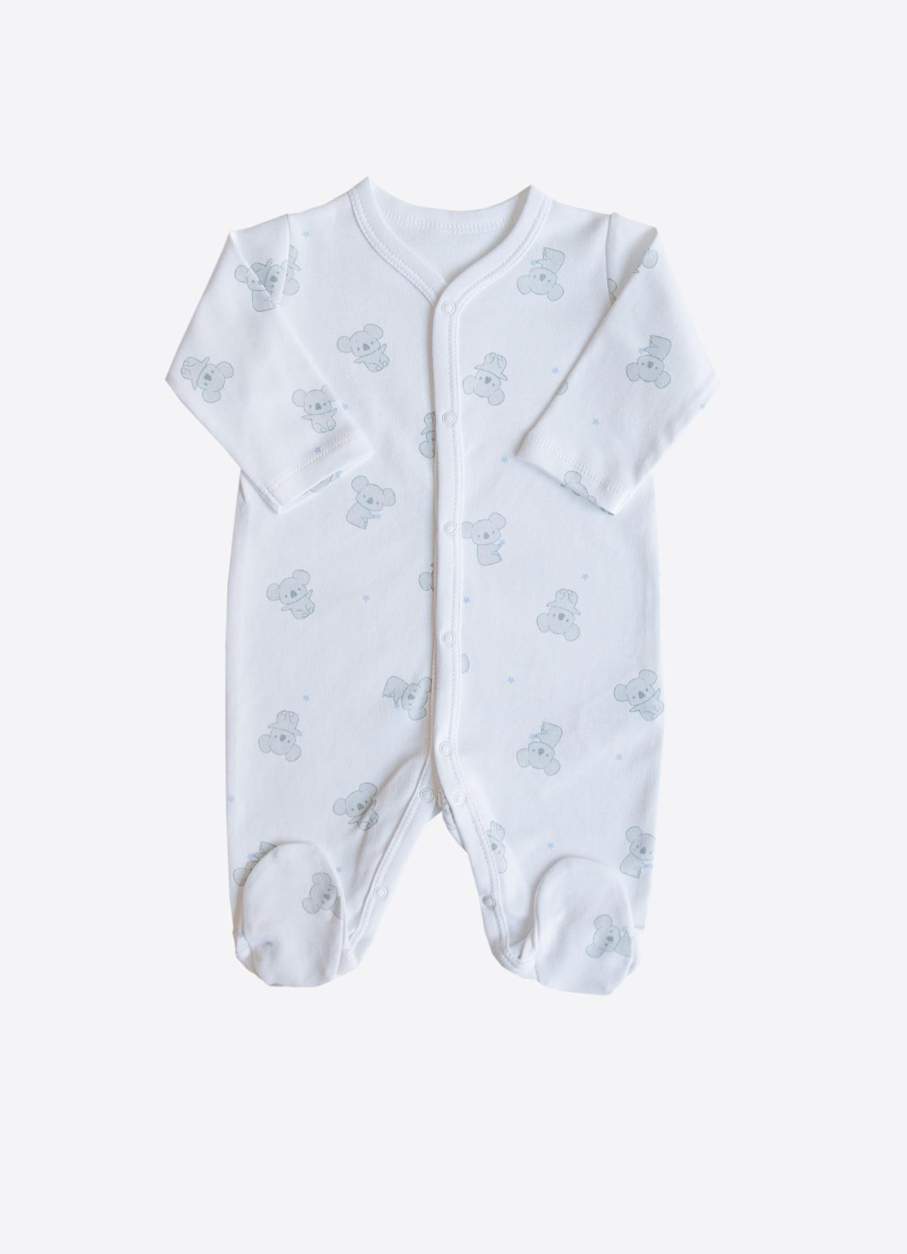 Organik Cute Koala 3'lü Patikli Tulum Mavi