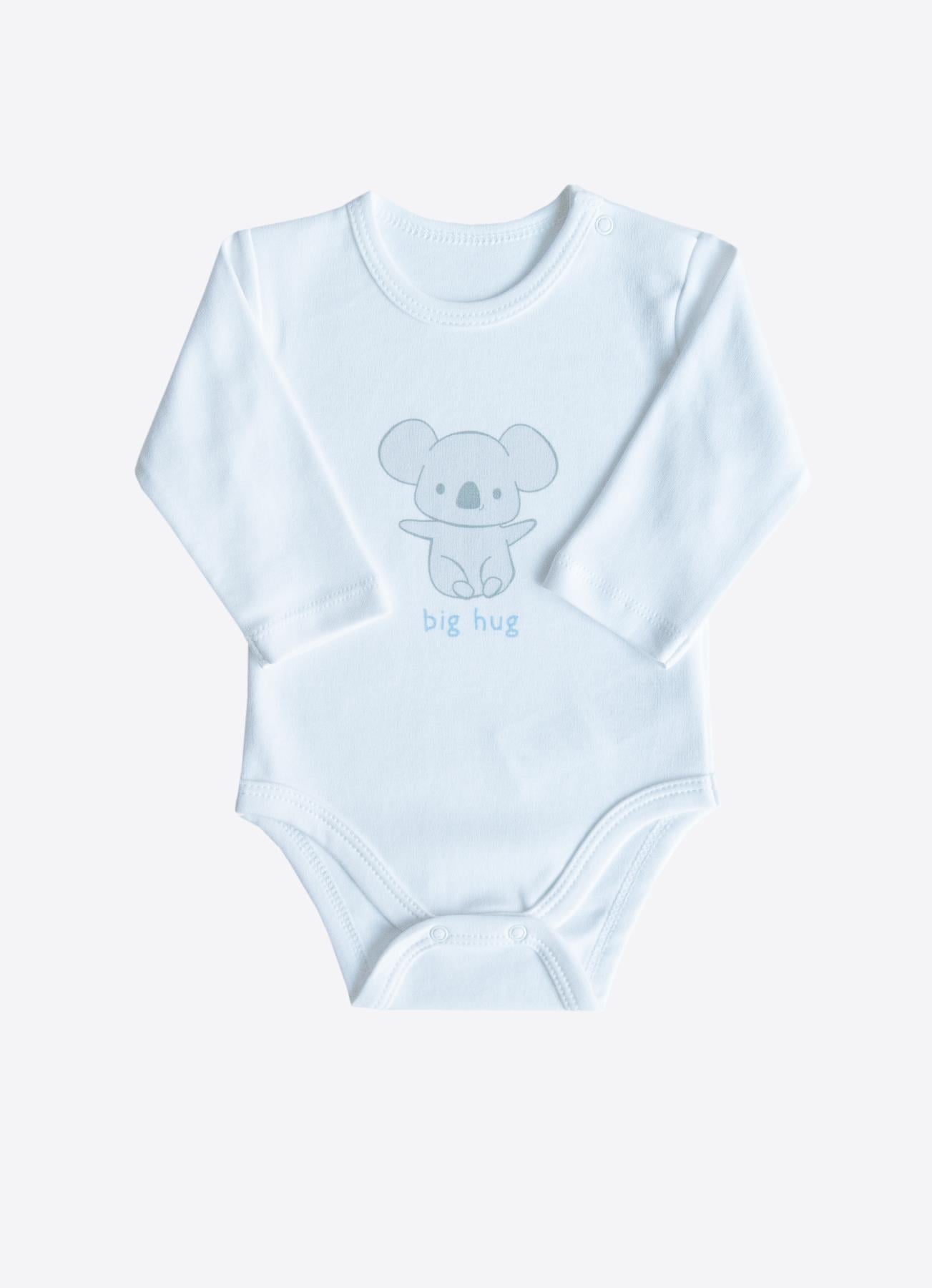 Organik Cute Koala 3'lü Uzun Kol Body Mavi