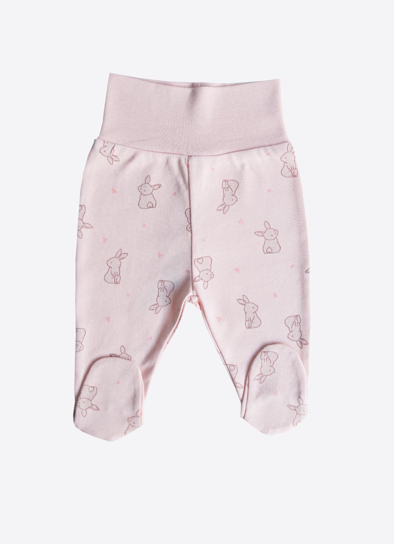 ORGANİK CUTE RABBIT 3'LÜ PATİKLİ PANTOLON PEMBE
